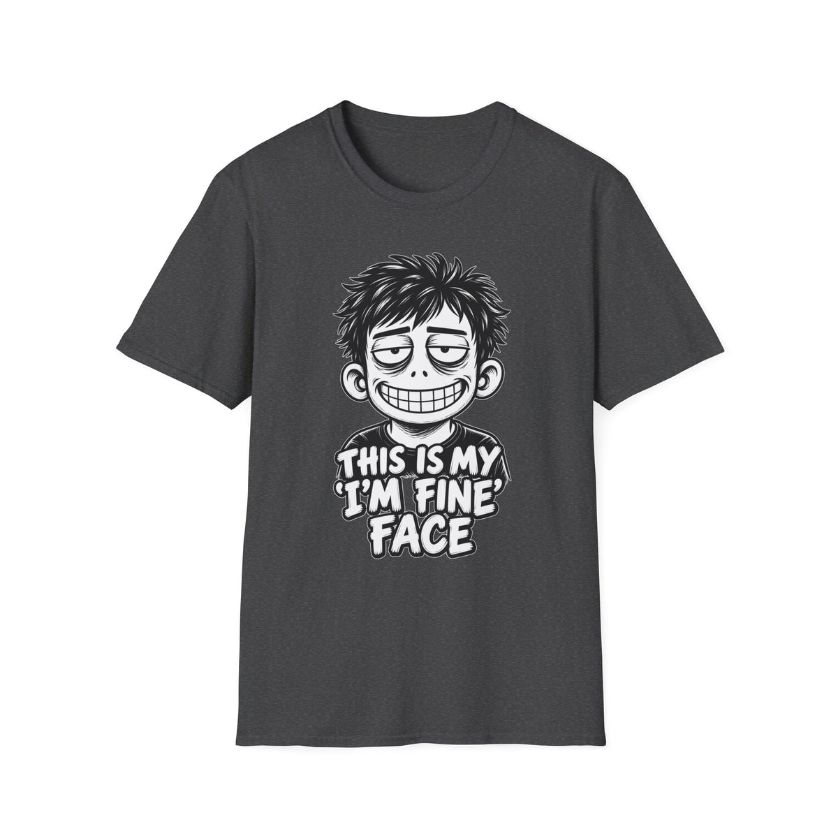 Funny Dark Humor Shirt This Is My I'm Fine Face Funny Office Tee Unique Gift