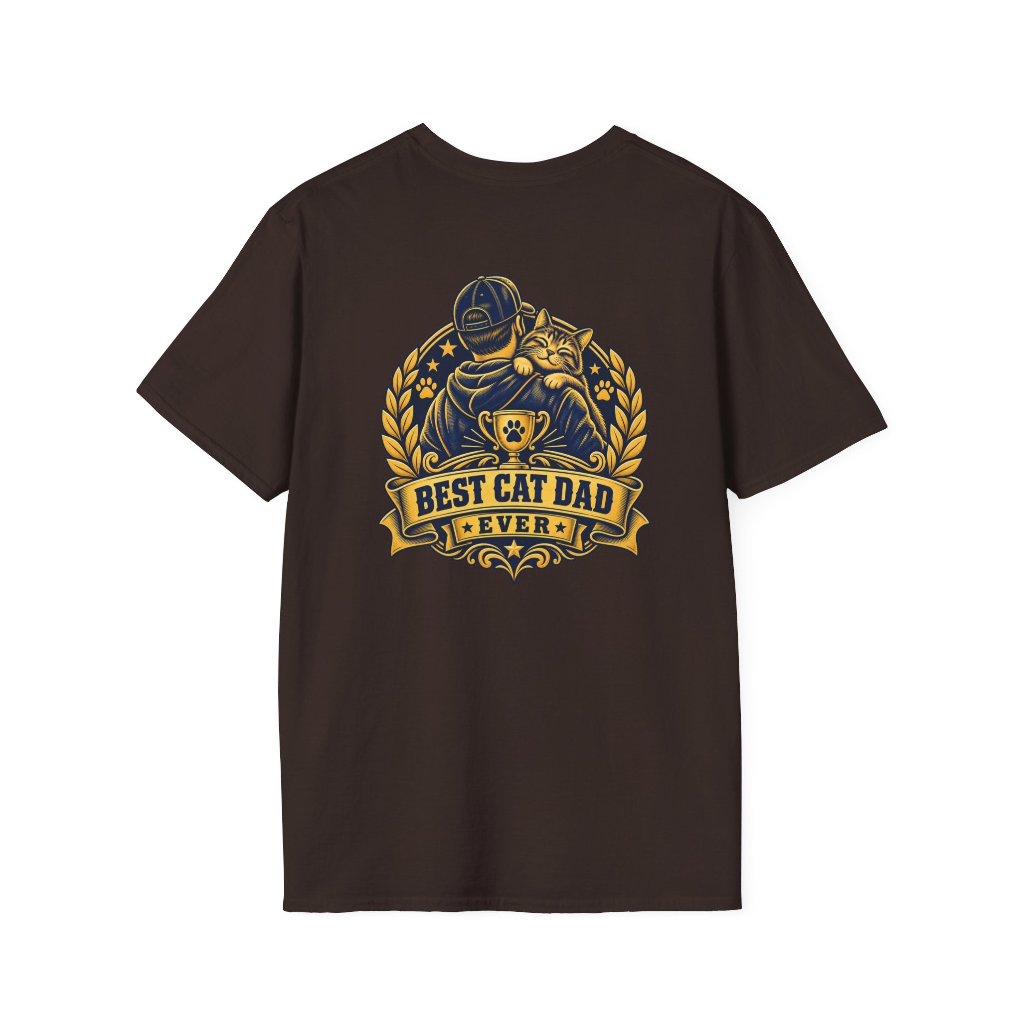 Best Cat Dad Ever Shirt Vintage Trophy Badge Cat Lover Graphic Tee Dark Humor Tee Unique Gift Funny Tshirt