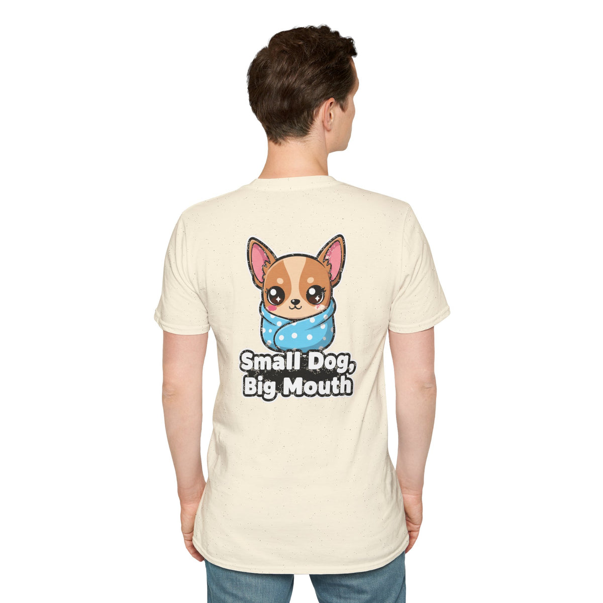 Cute Chihuahua Shirt Small Dog, Big Mouth Funny Dog Lover Unisex Softstyle Tee Gift