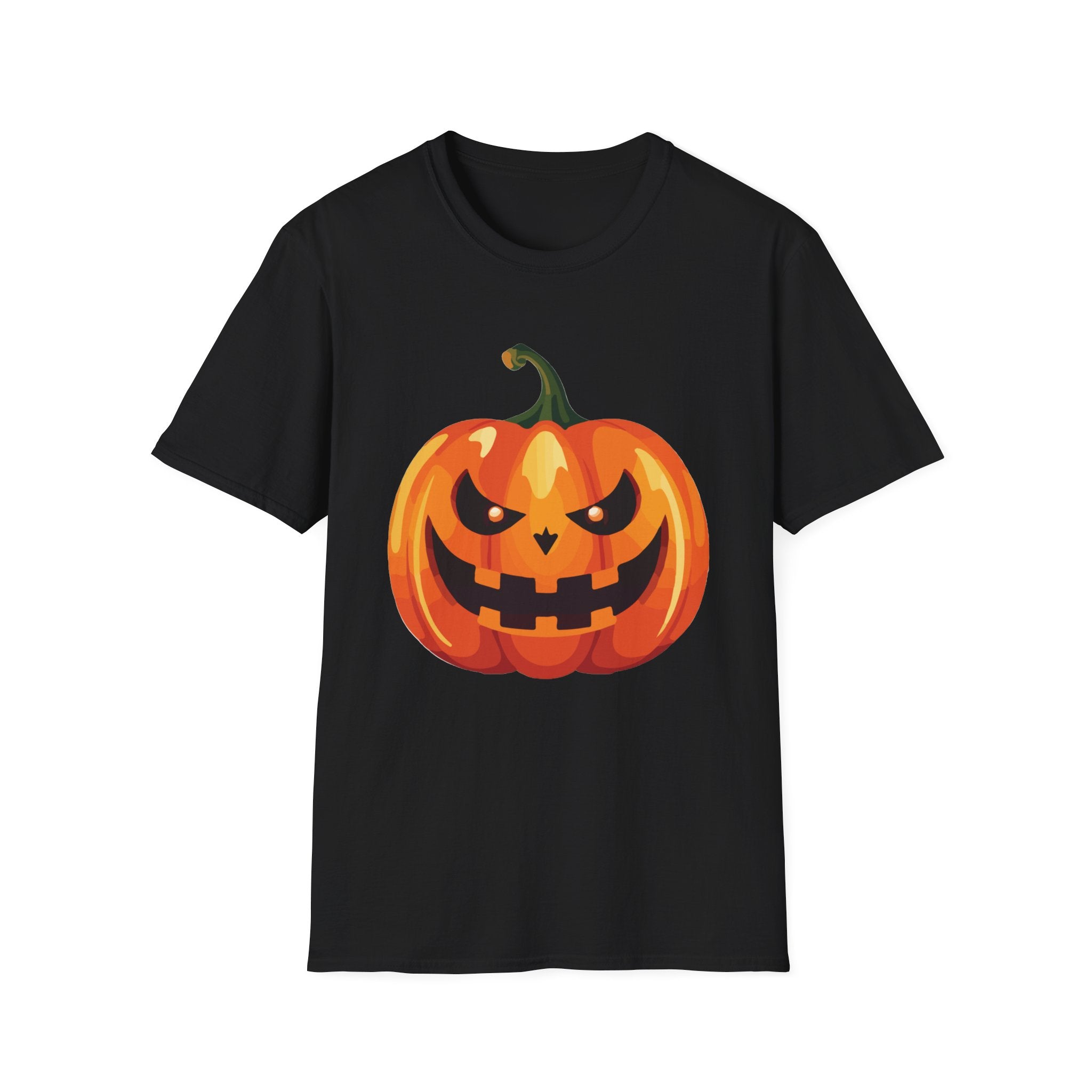 Happy Halloween Pumpkin Smiles Spooky Unisex Softstyle T-Shirt Black White Men
