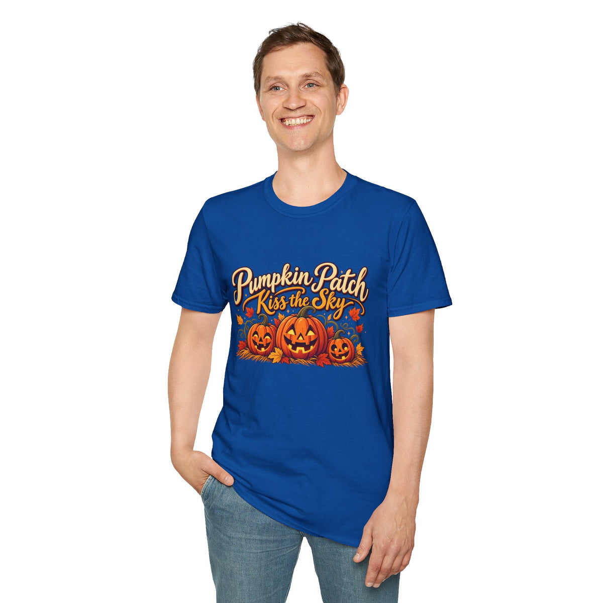 Pumpkin Patch Kiss the Sky Shirt | Cute Fall Jack-O'-Lantern Graphic Tee | Womens Halloween T-Shirt