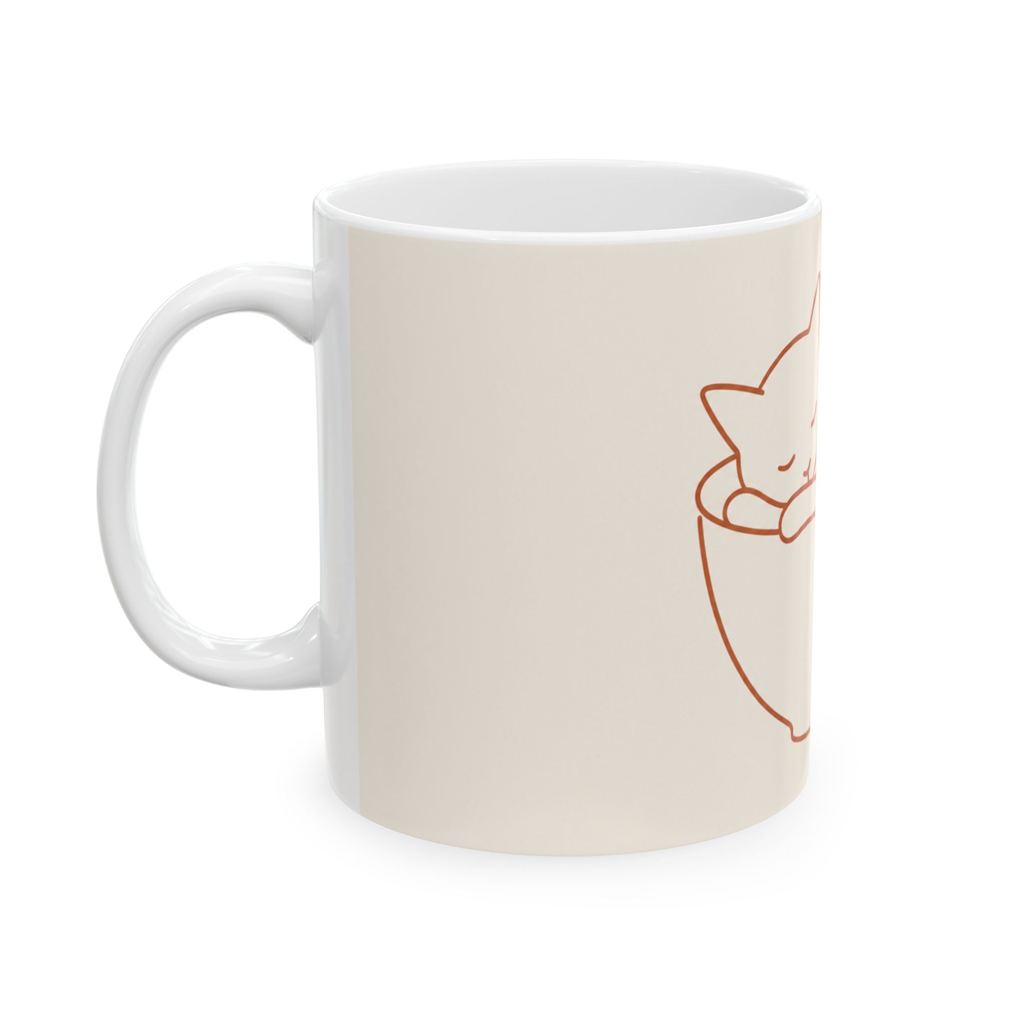 Cat Mom Coffee Mug Minimalist Line Art Cat Lover Gift Ceramic Cup 11oz Tea Cup Animal Lover Mothers Best Gift