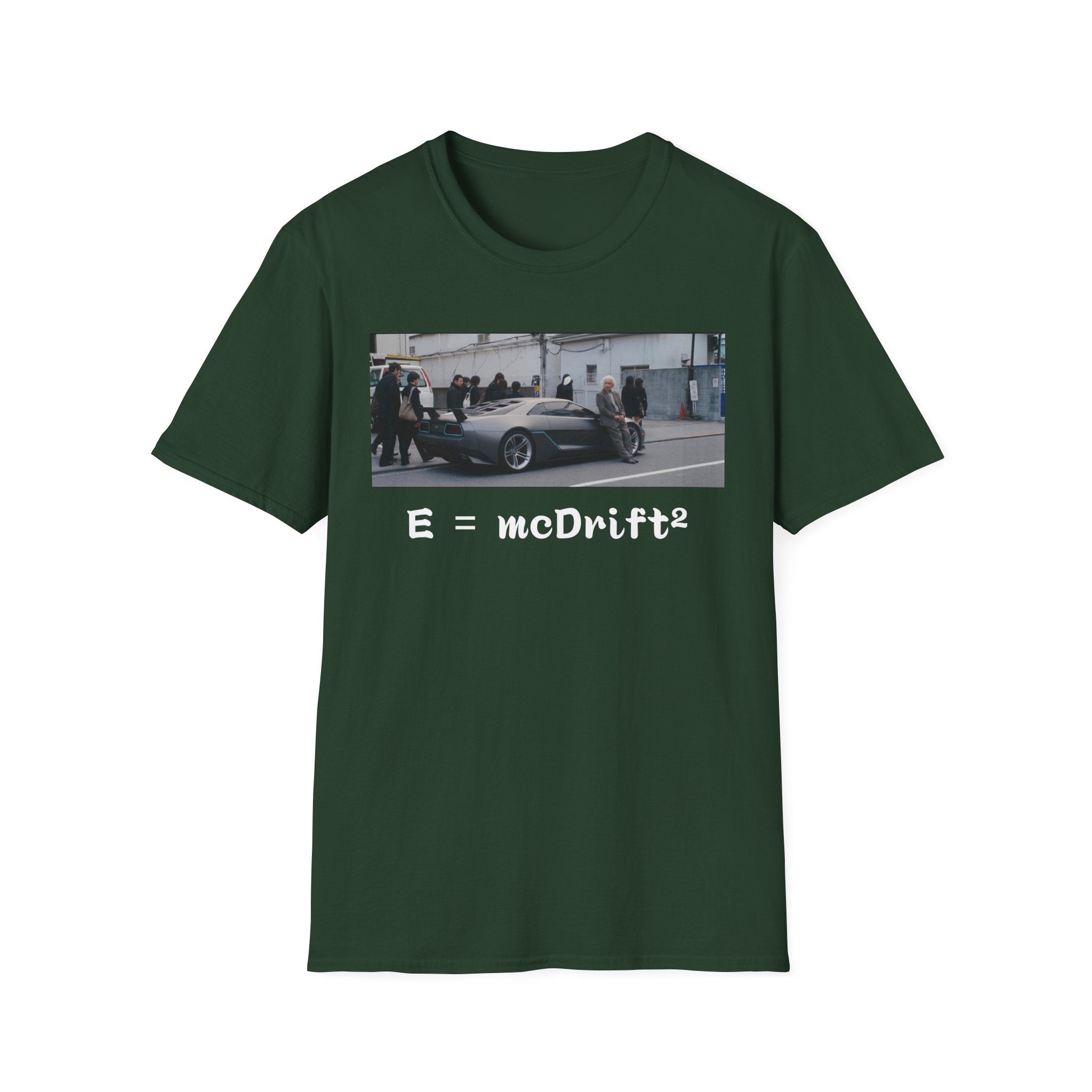 Funny Einstein Drift T-Shirt Speed Racing Car Unisex Softstyle TShirt Gift Men