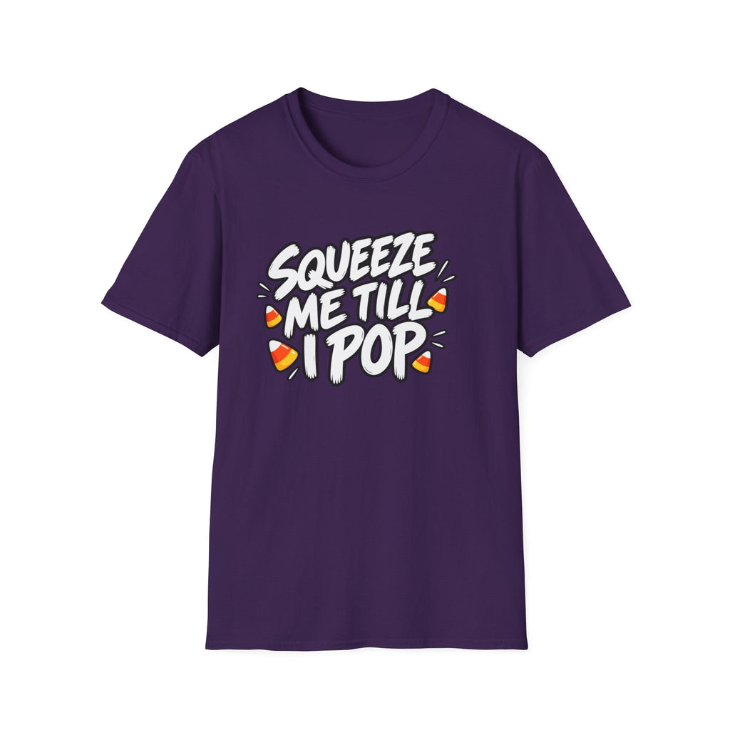 Funny Halloween Shirt Squeeze Me Till I Pop Candy Corn Novelty Tee Graphic T-Shirt