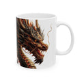 Japan Dragon Mug White Ceramic Tea Coffee Cup Unique Birthday Gift Animal Lover 11oz