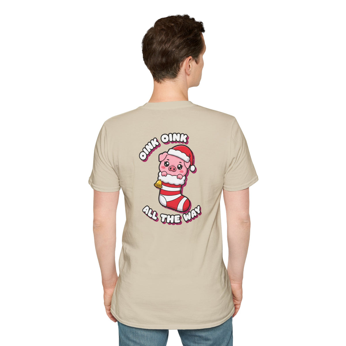 Cute Christmas Shirt Oink Oink All The Way Funny Animal Unisex Softstyle Tee Christmas Gift