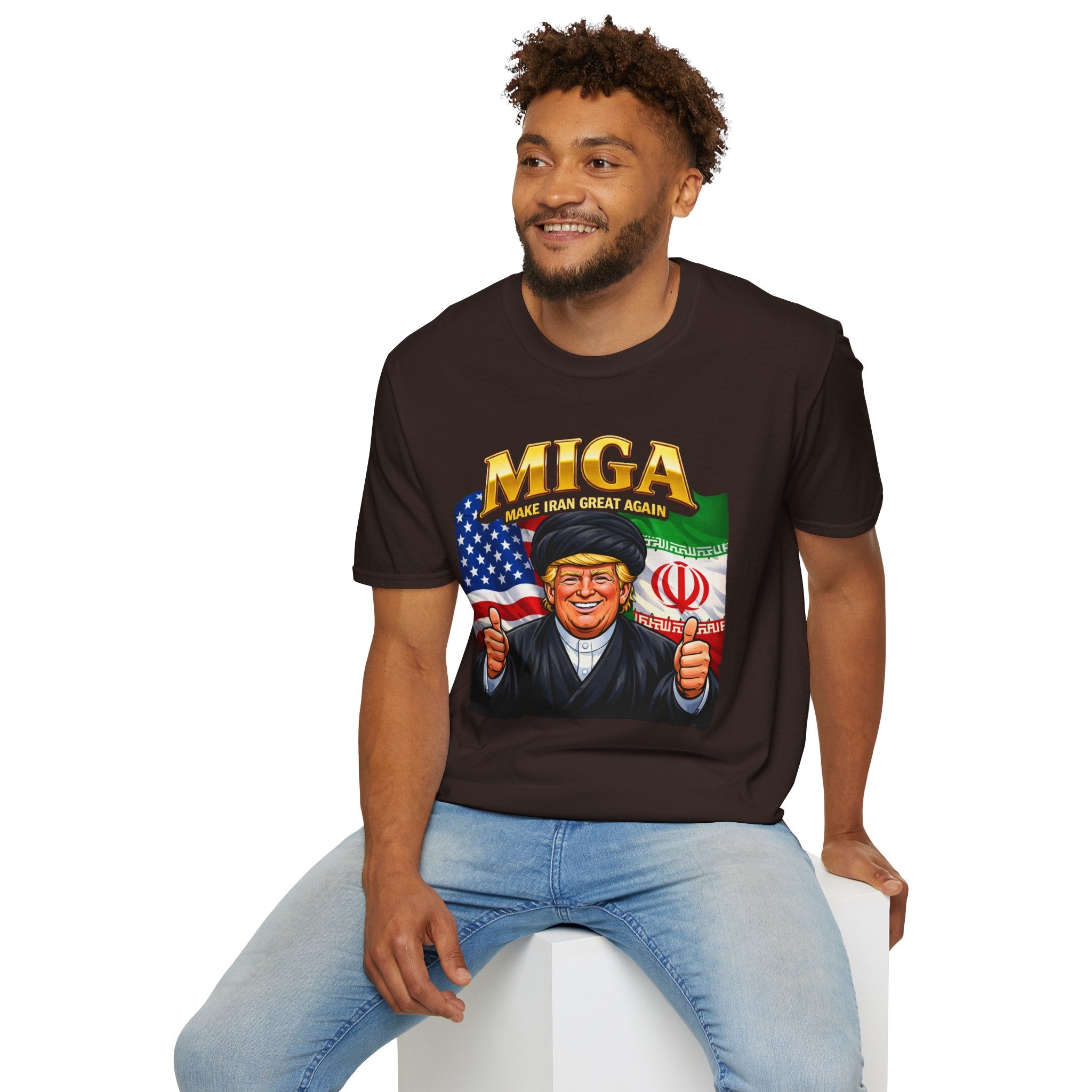 Funny Trump Iranian Flag Shirt Make Iran Great Again MIGA Softstyle T-Shirt Best