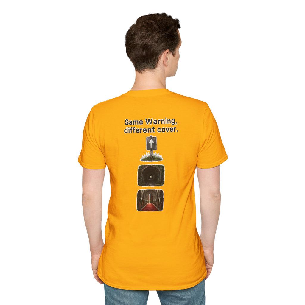Funny Marriage T-Shirt Same Warning Different Cover Dead End Road Wedding Humor Shirt Groom Bachelor Party Tee