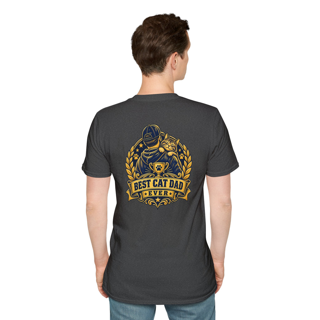 Best Cat Dad Ever Shirt Vintage Trophy Badge Cat Lover Graphic Tee Dark Humor Tee Unique Gift Funny Tshirt