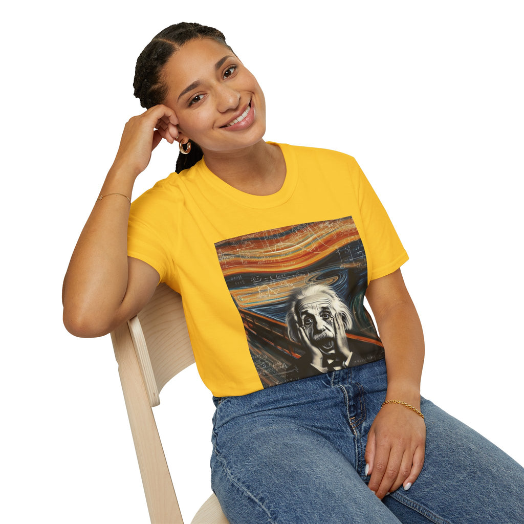 Funny Einstein Unisex Softstyle T-Shirt Edvard Munch Scream Cotton Gift Men Lady