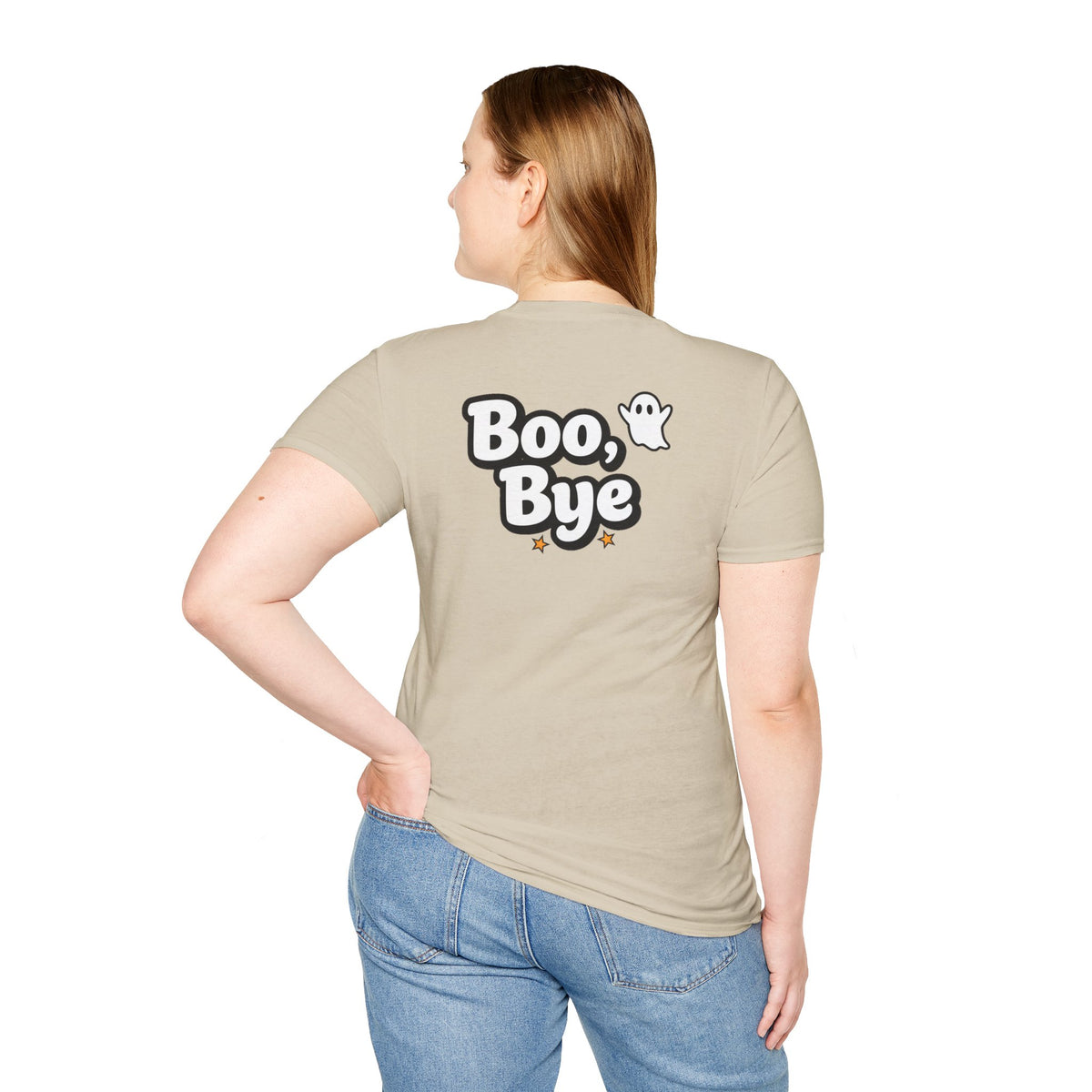 Dark Humor Halloween Shirt Boo Bye Funny Minimalist Ghost Sarcastic Unisex Softstyle Tee Adult Halloween Gift