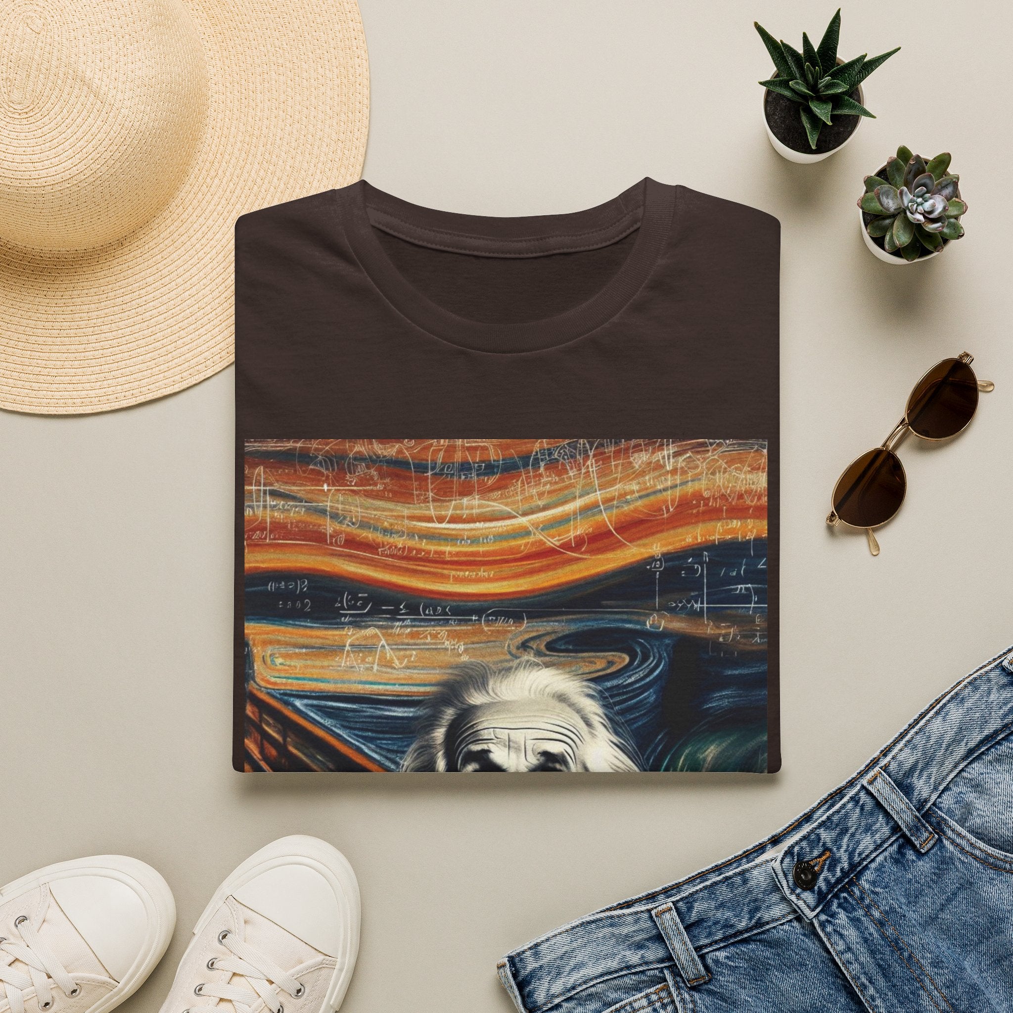 Funny Einstein Unisex Softstyle T-Shirt Edvard Munch Scream Cotton Gift Men Lady