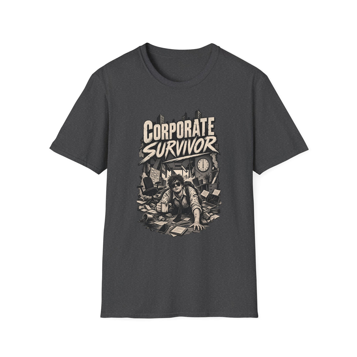 Funny Dark Humor Tshirt — Funny Office Tshirt Dark Humor Graphic Tee Unique Coworker Gift CORPORATE SURVIVOR Shirt