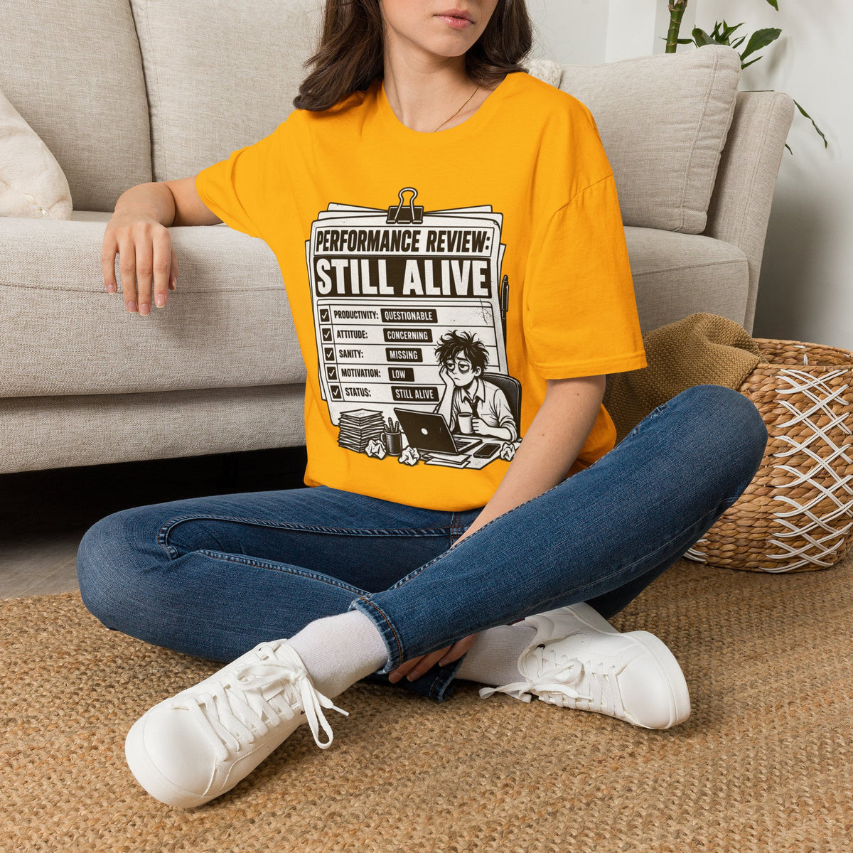 Funny Dark Humor Tshirt — Funny Office Tshirt Dark Humor Graphic Tee Unique Coworker Gift STILL ALIVE Shirt