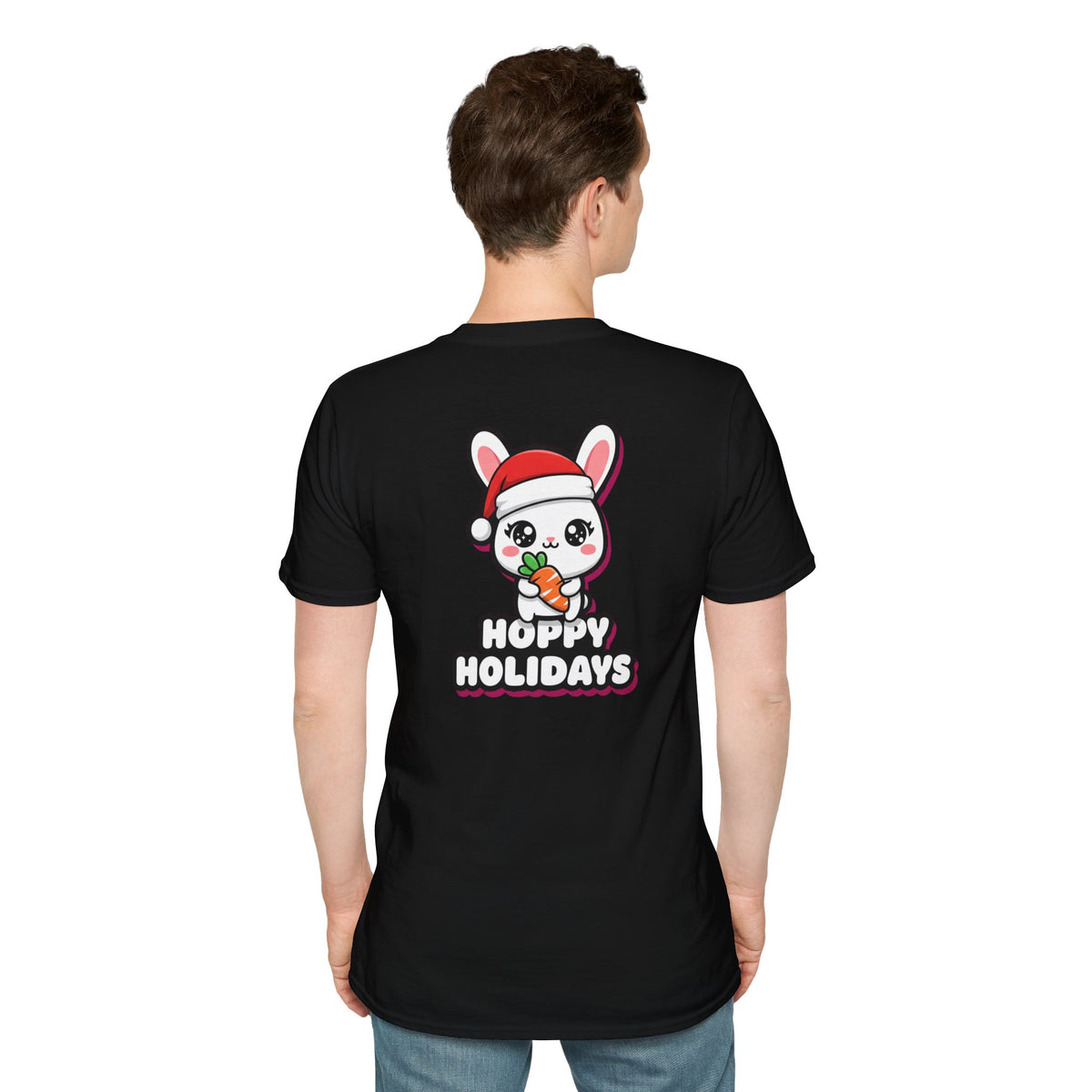 Cute Christmas Shirt Hoppy Holidays Funny Animal Unisex Softstyle Tee Christmas Gift