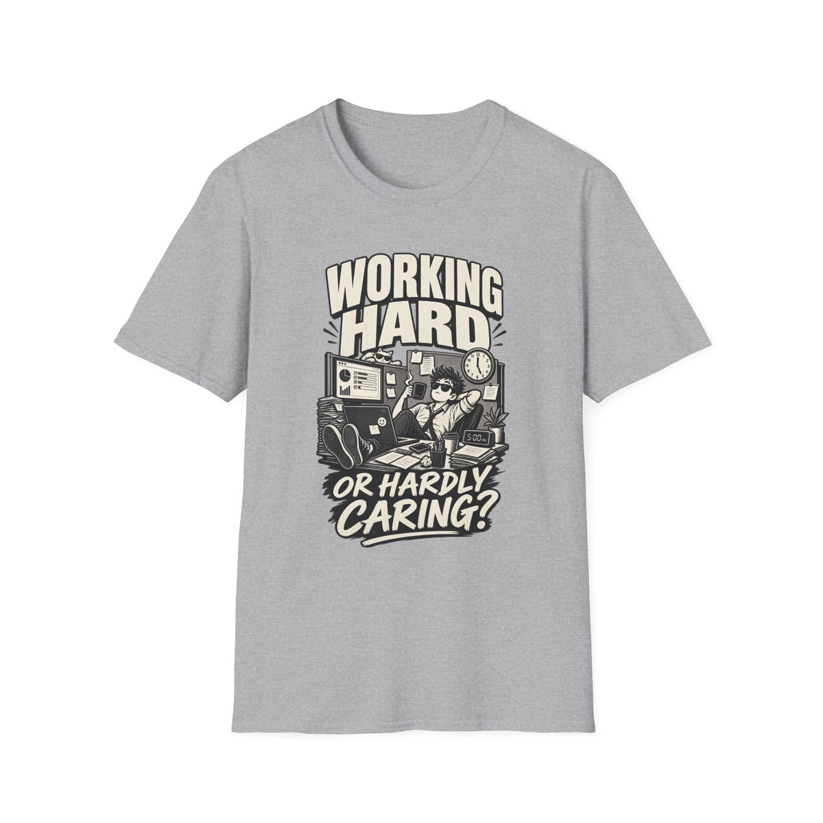 Funny Dark Humor Tshirt — Funny Office Tshirt Dark Humor Graphic Tee Unique Coworker Gift WORKING HARD Shirt