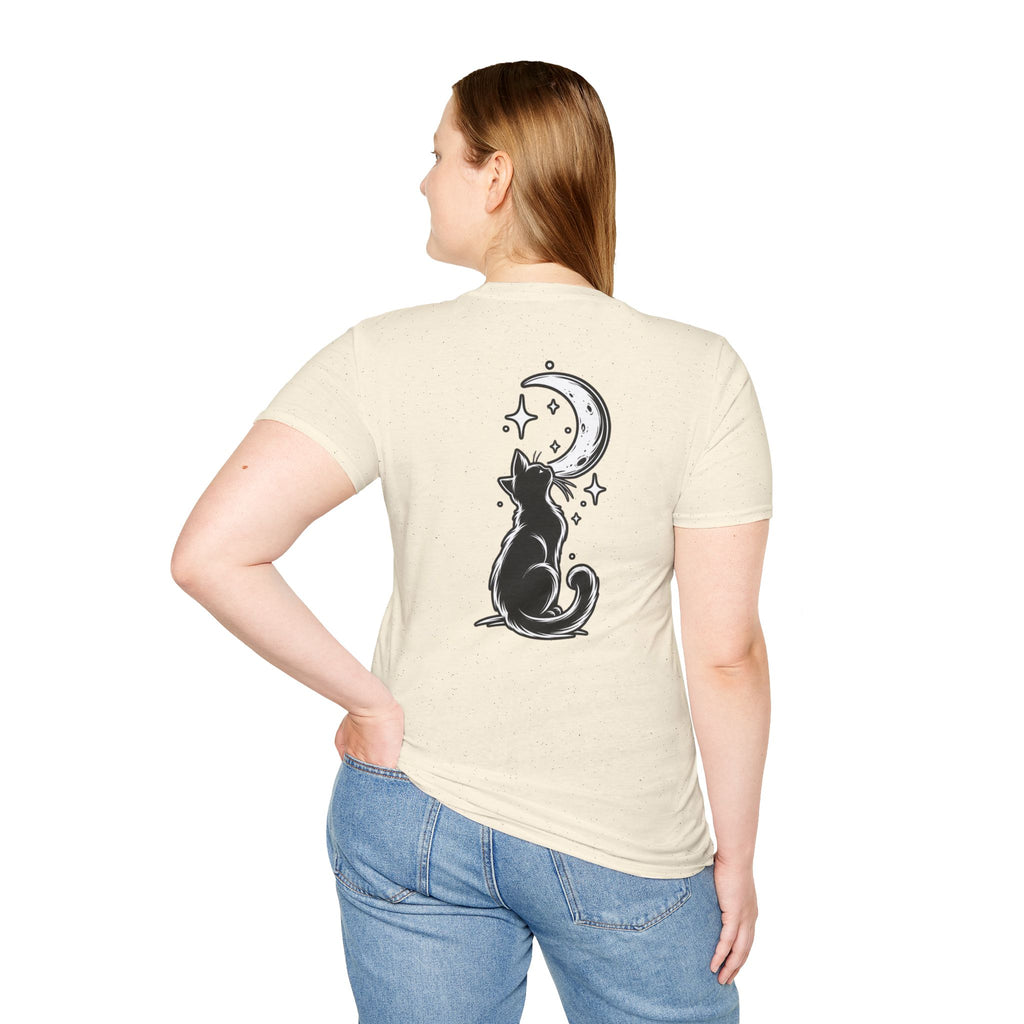 Black Cat Shirt Moon Silhouette Minimalist Funny Cat Lover Graphic Tee Unique Gift Black Cat T shirt
