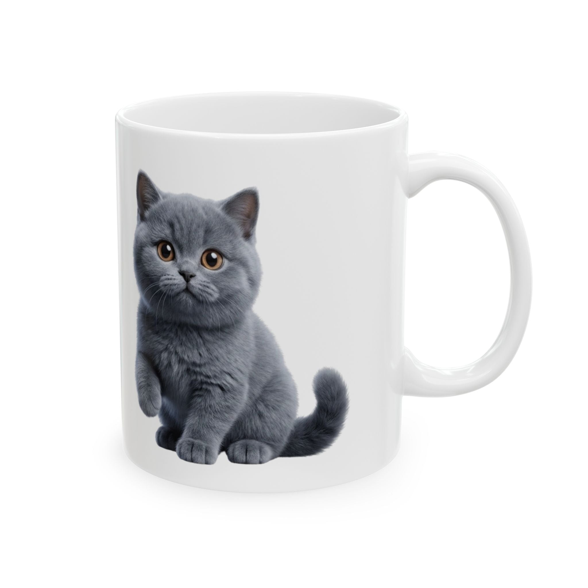 Funny British Shorthair Cat Mug Cute Detective Cat Coffee Cup Lover Gift Ceramic Mug 11oz 15oz