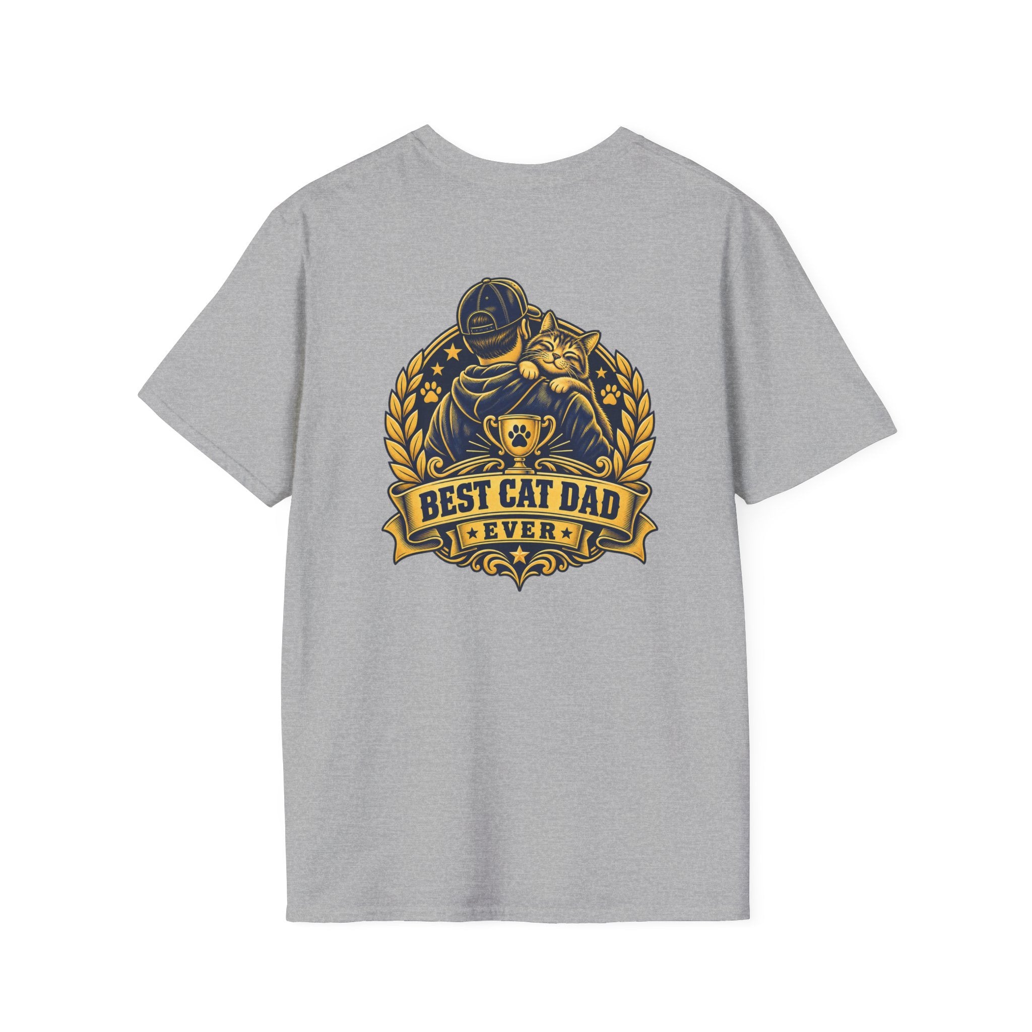 Best Cat Dad Ever Shirt Vintage Trophy Badge Cat Lover Graphic Tee Dark Humor Tee Unique Gift Funny Tshirt