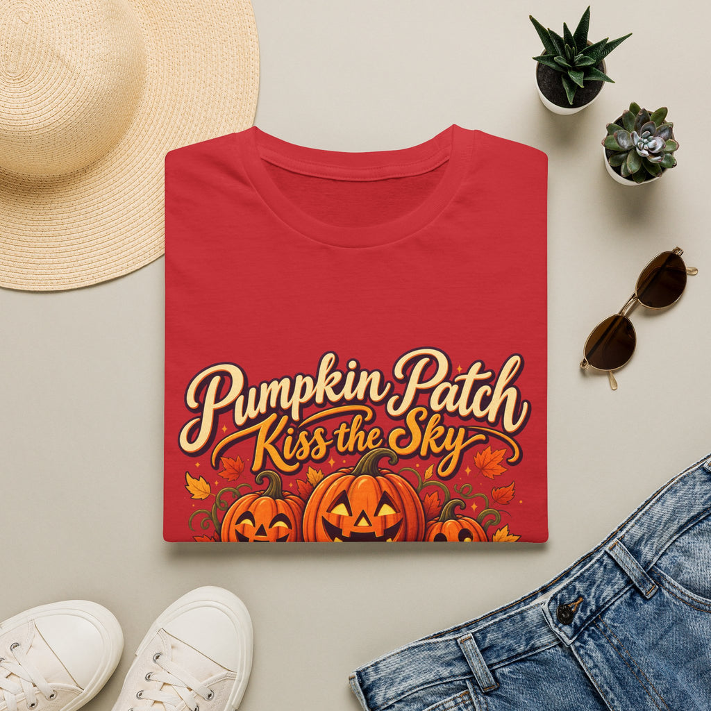 Pumpkin Patch Kiss the Sky Shirt | Cute Fall Jack-O'-Lantern Graphic Tee | Womens Halloween T-Shirt