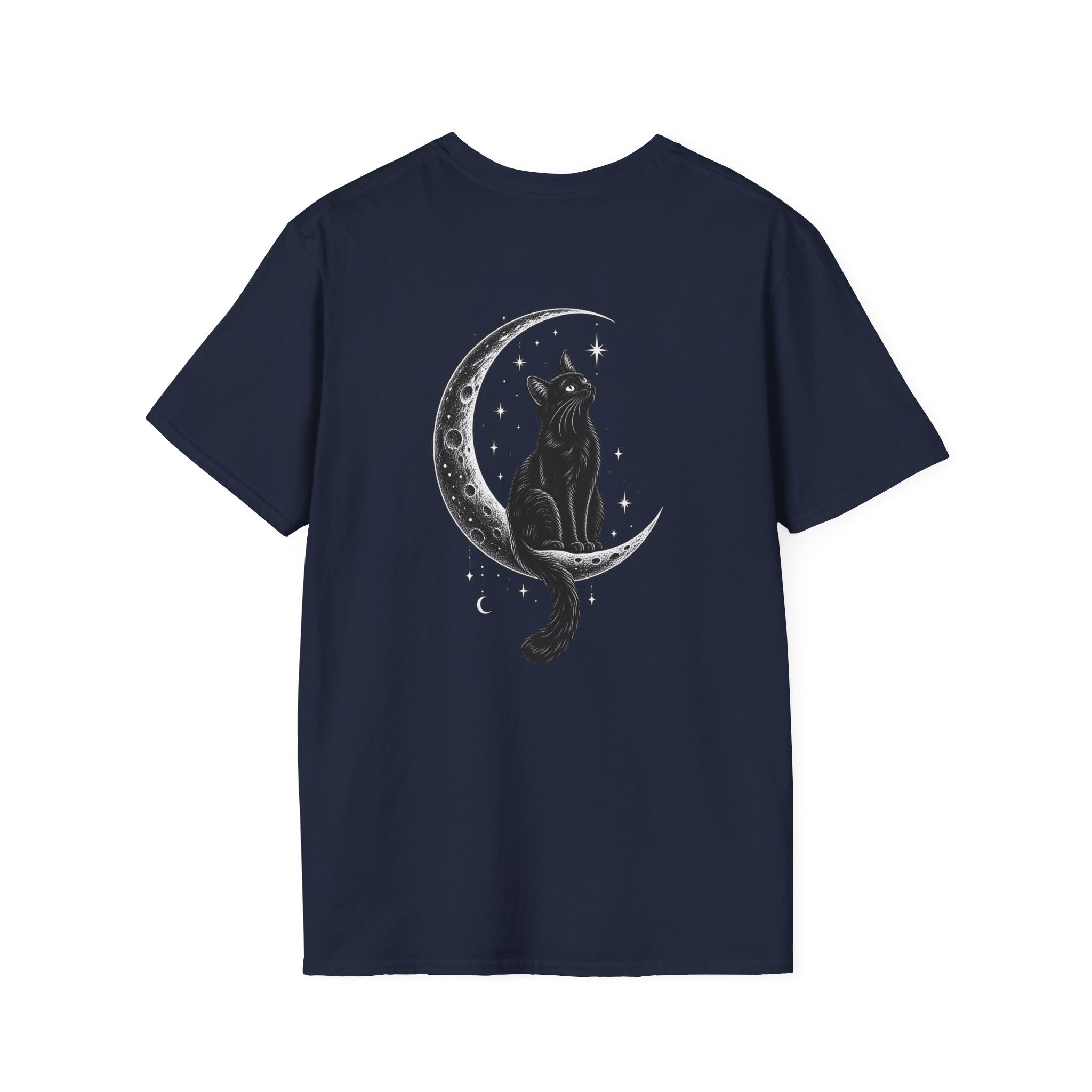 Black Cat Shirt Moon Silhouette Minimalist Funny Cat Lover Graphic Tee Unique Gift Black Cat T shirt