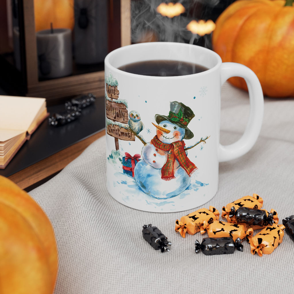 Christmas Mug Snowman Mug Funny Mug Ceramic Coffee Mug Tea Cup Cute Gift Frosty 11oz
