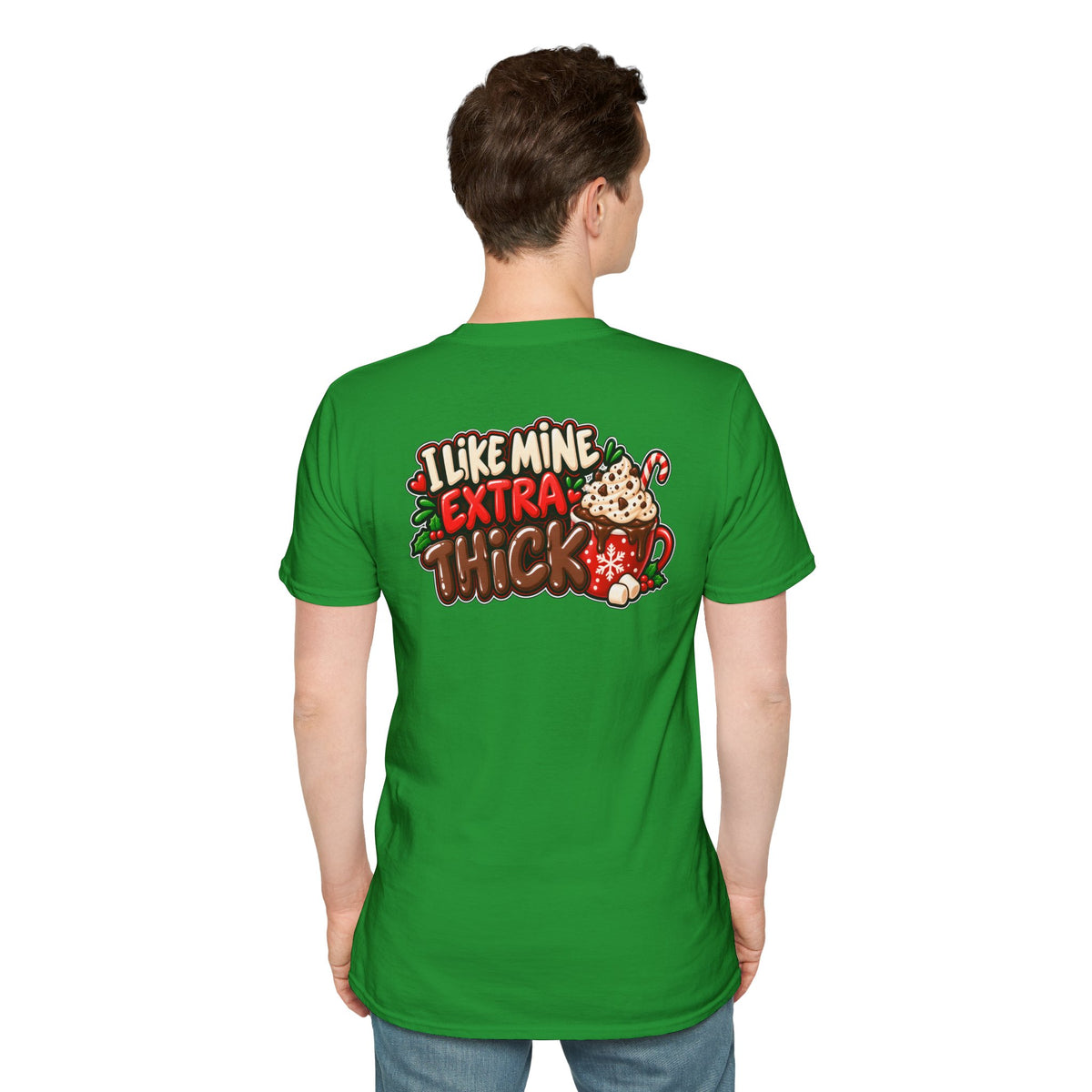 Funny Christmas Pun Tee Cheeky Holiday Shirt Dark Humor Funny Shirt I LIKE MINE EXTRA THICK T-Shirt Unique Gift