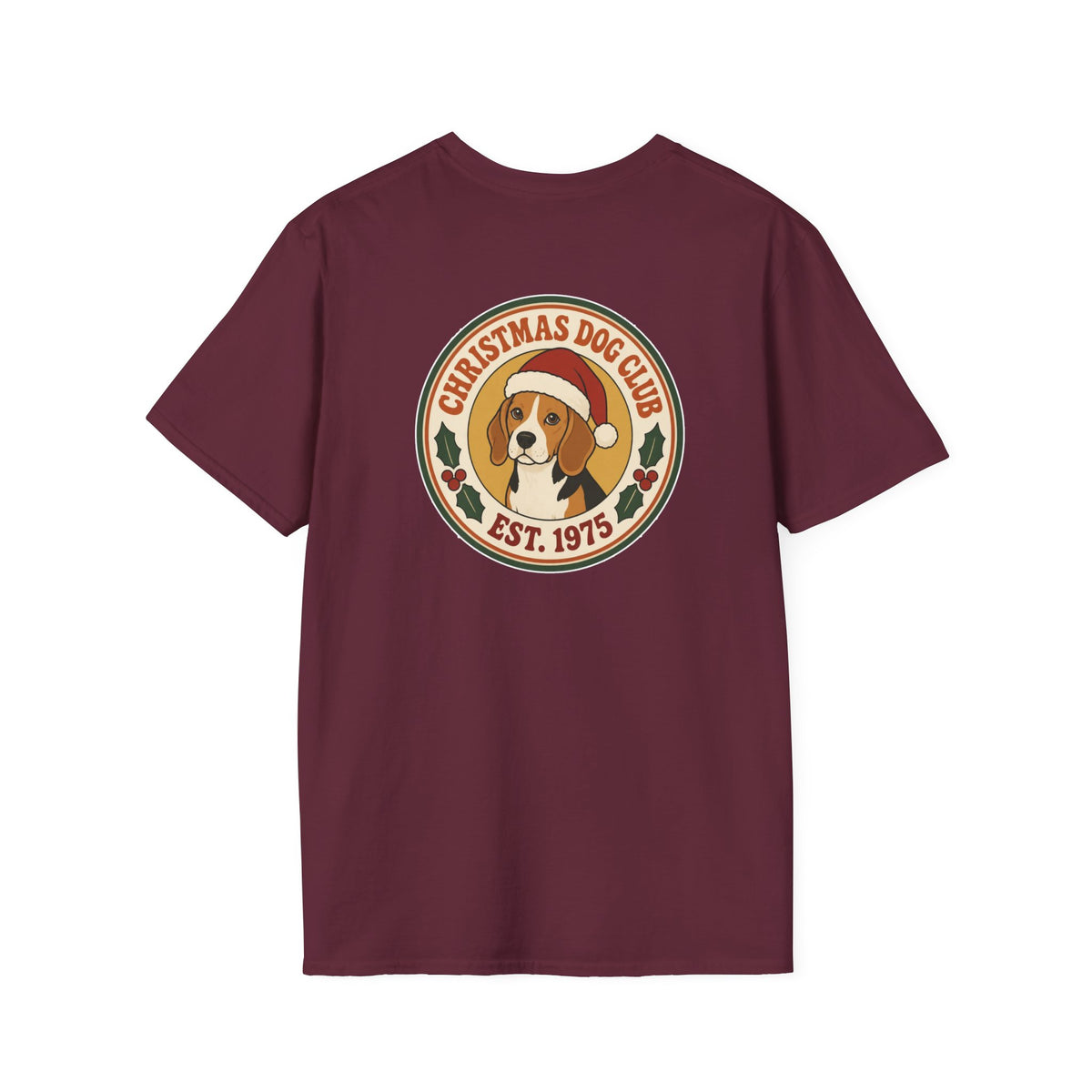 Retro Christmas Dog T-Shirt Christmas Dog Club Vintage Dog Lover Shirt Unisex Softstyle Tee Christmas Gift