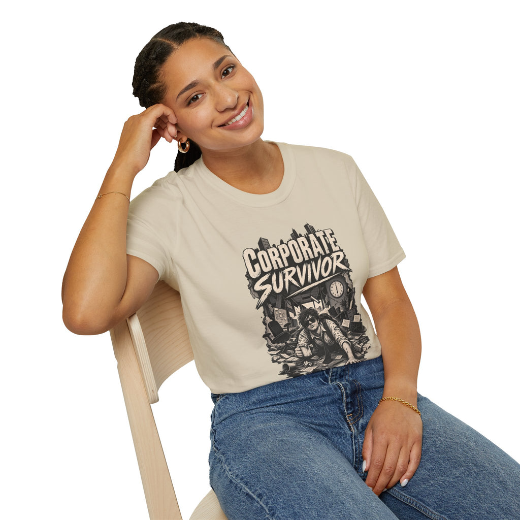 Funny Dark Humor Tshirt — Funny Office Tshirt Dark Humor Graphic Tee Unique Coworker Gift CORPORATE SURVIVOR Shirt
