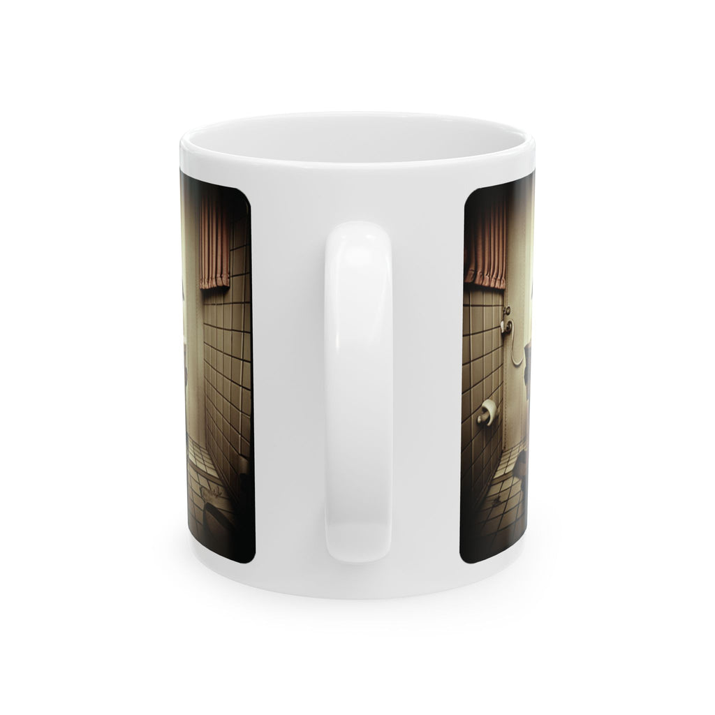 Funny Dog Sitting on Toilet Reading Newspaper Mug Gift Animal Coffee Mug 11oz