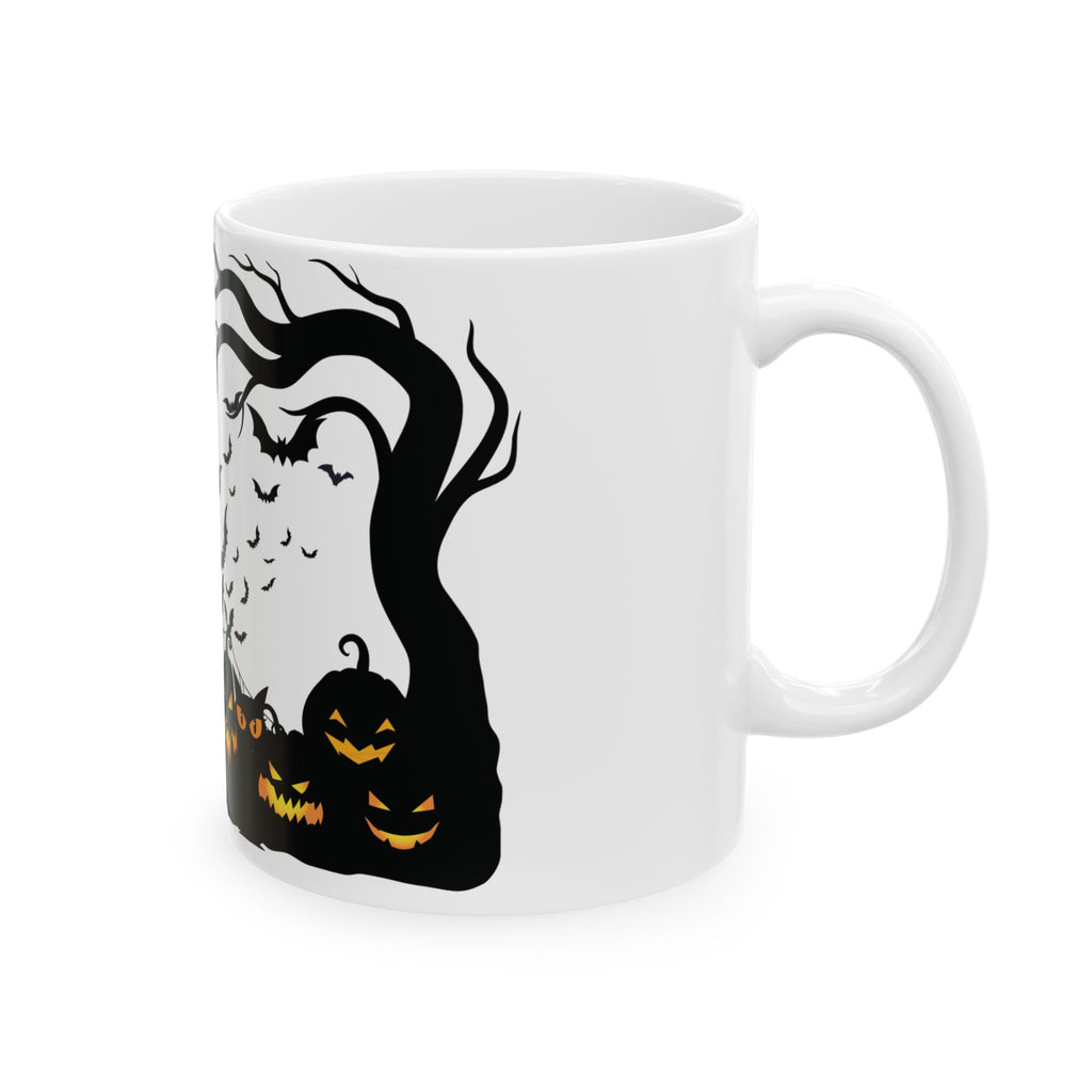 Happy Halloween Angry Smiling Pumpkins Spooky Bats Cat Coffee Mug Gift New 11oz