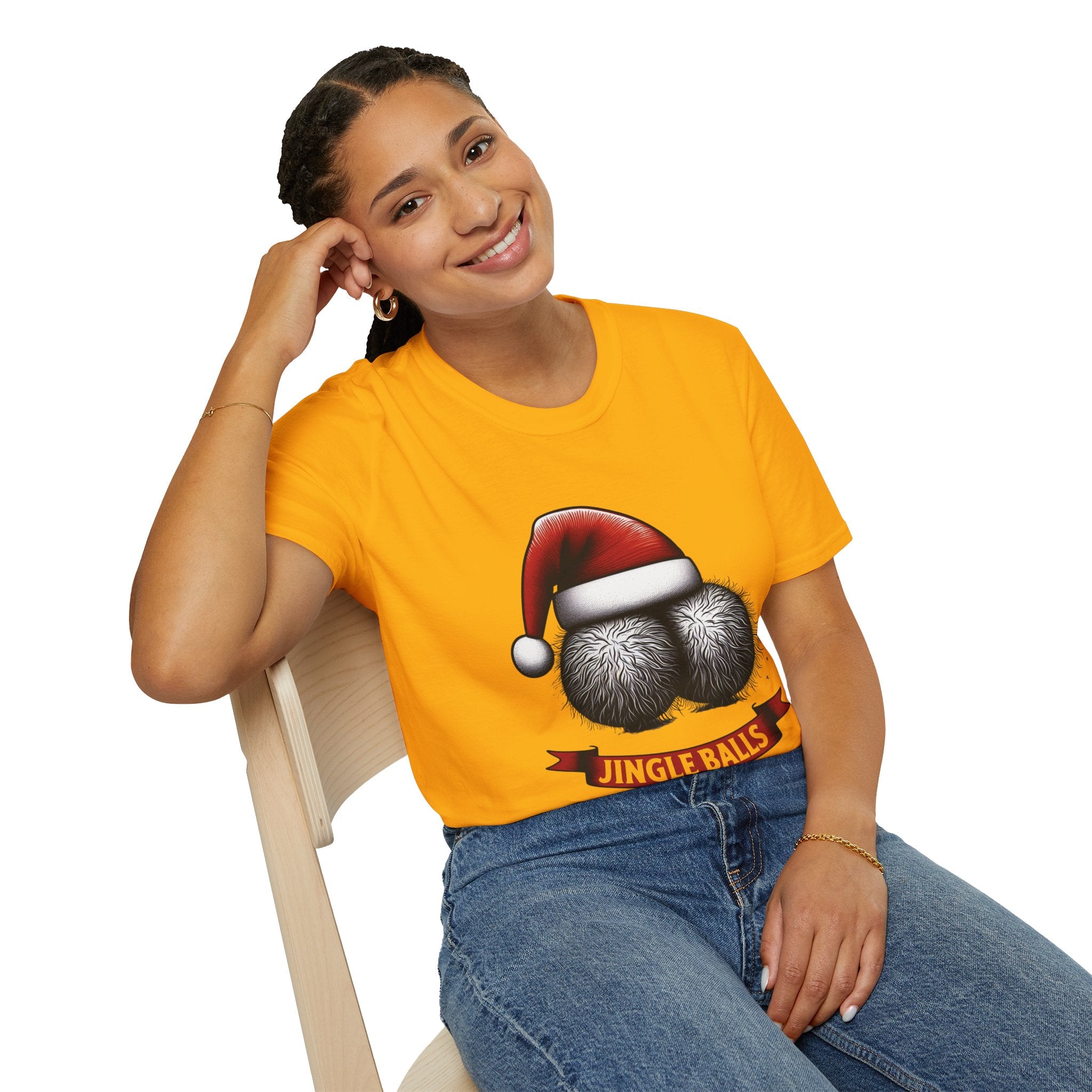 Tshirt Jingle Balls Funny Christmas T-Shirt Xmas Gift Tops Unisex Softstyle 2027