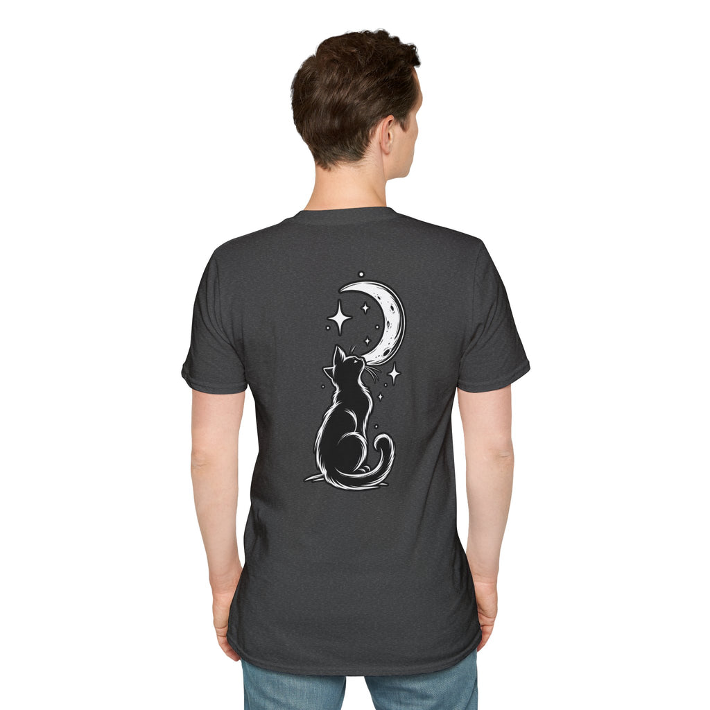 Black Cat Shirt Moon Silhouette Minimalist Funny Cat Lover Graphic Tee Unique Gift Black Cat T shirt