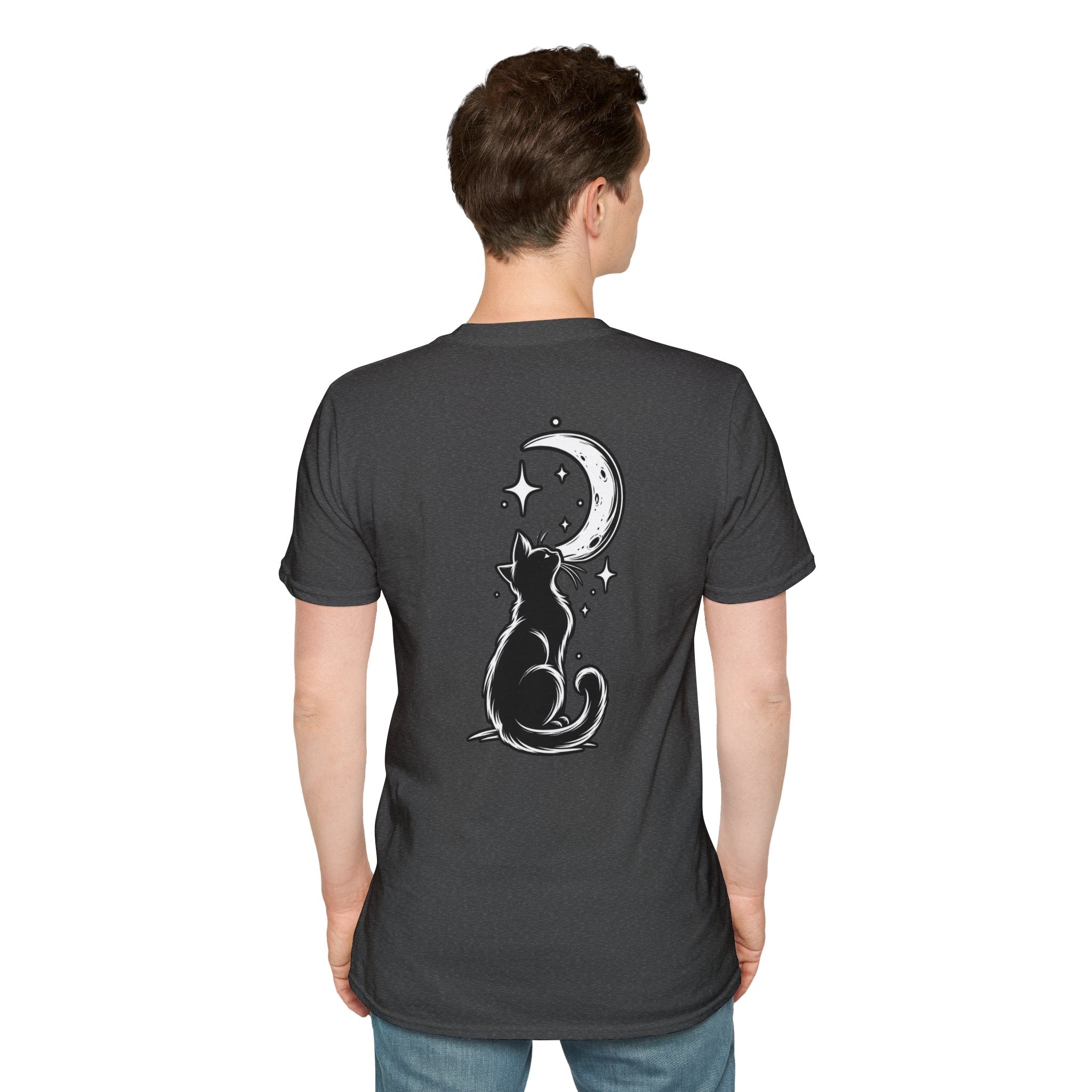 Black Cat Shirt Moon Silhouette Minimalist Funny Cat Lover Graphic Tee Unique Gift Black Cat T shirt