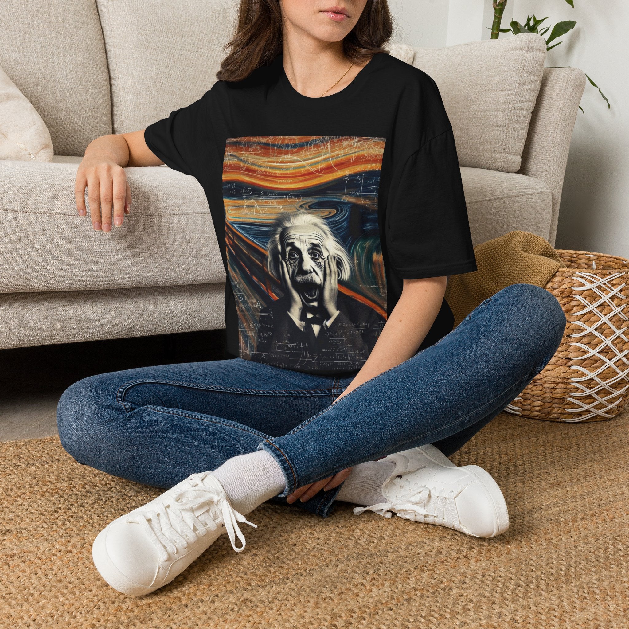 Funny Einstein Unisex Softstyle T-Shirt Edvard Munch Scream Cotton Gift Men Lady
