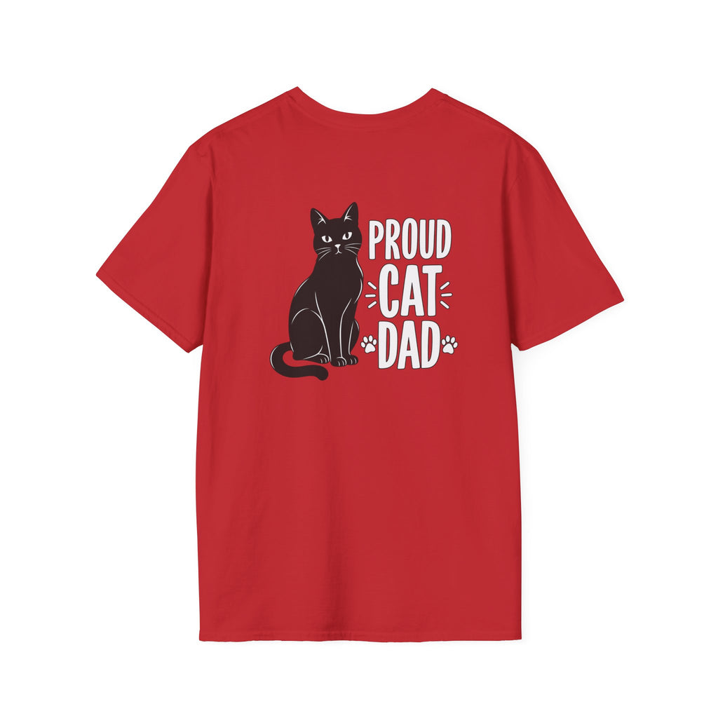 Cat Dad Shirt Proud Cat Dad Black Cat Silhouette Graphic Tee Unique Gift Funny Tshirt
