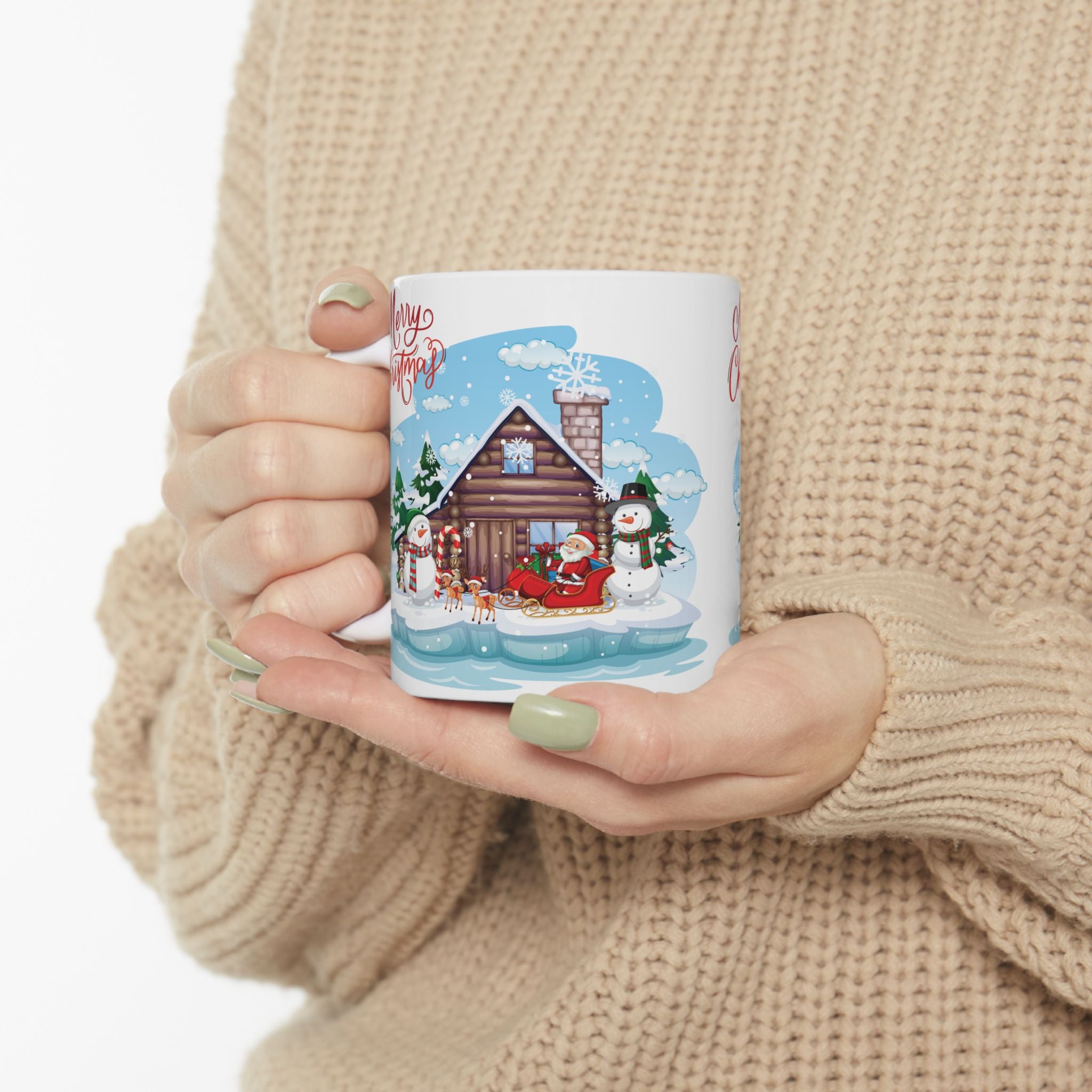 Christmas Mug Funny Santa Claus Mug Unique Cute Snowman Coffee Cup Tea Gift Kids 11oz