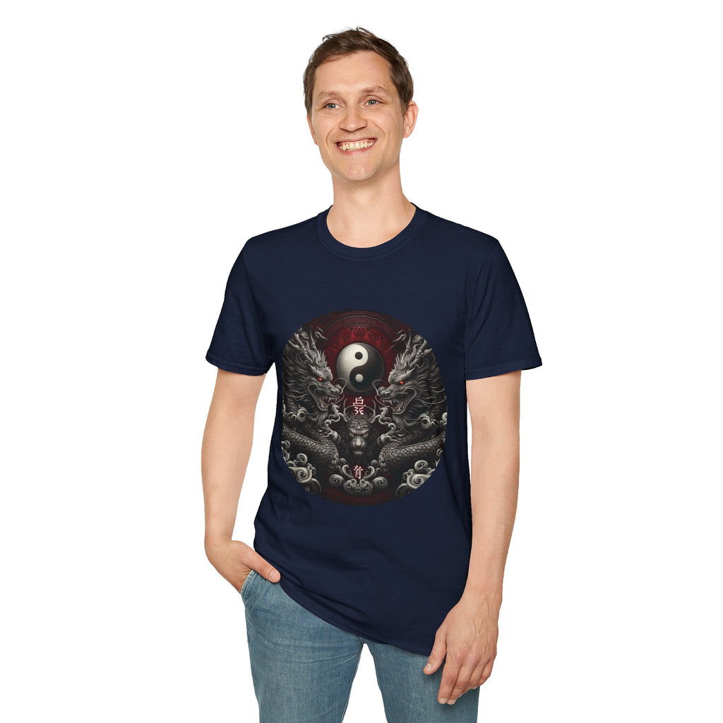Dragon T-shirt Men Women Graphic Tee Clothing Apparel Symbol Ying Yang Best Gift