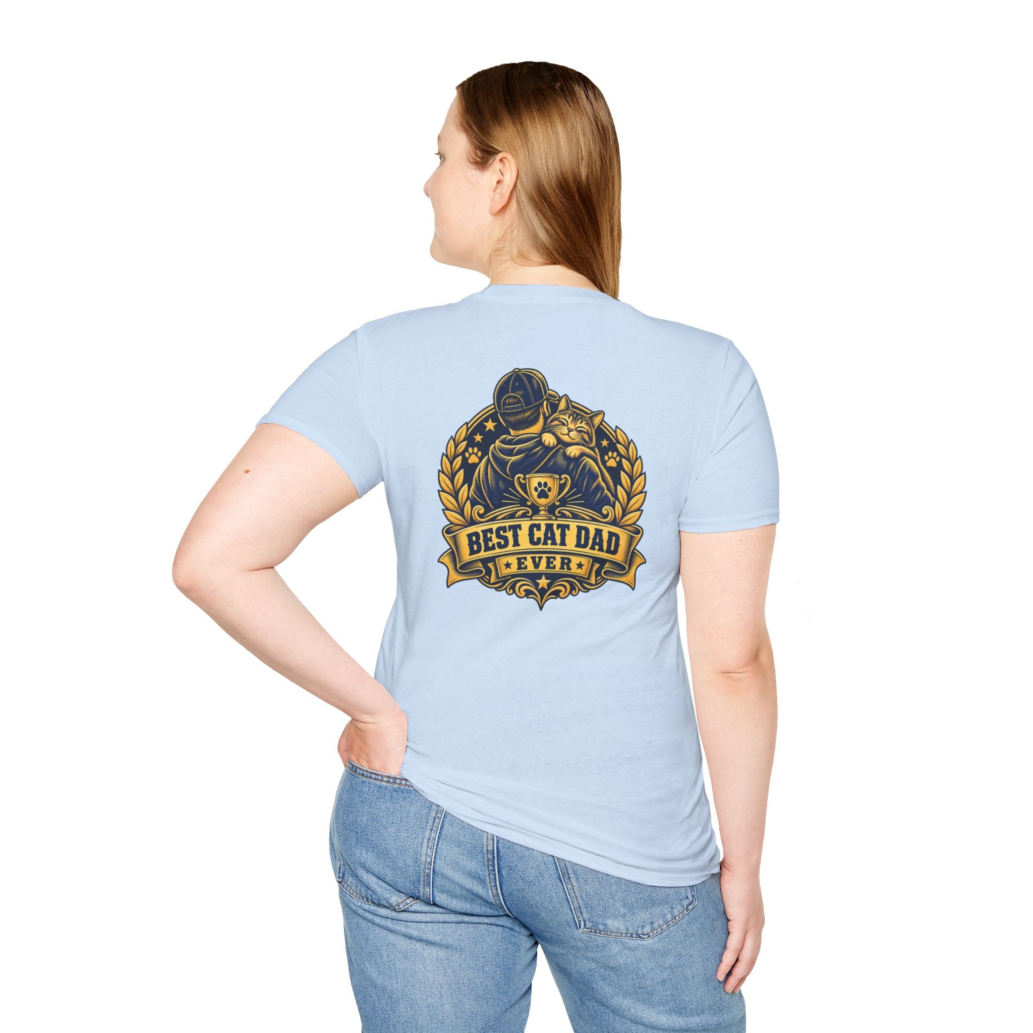Best Cat Dad Ever Shirt Vintage Trophy Badge Cat Lover Graphic Tee Dark Humor Tee Unique Gift Funny Tshirt