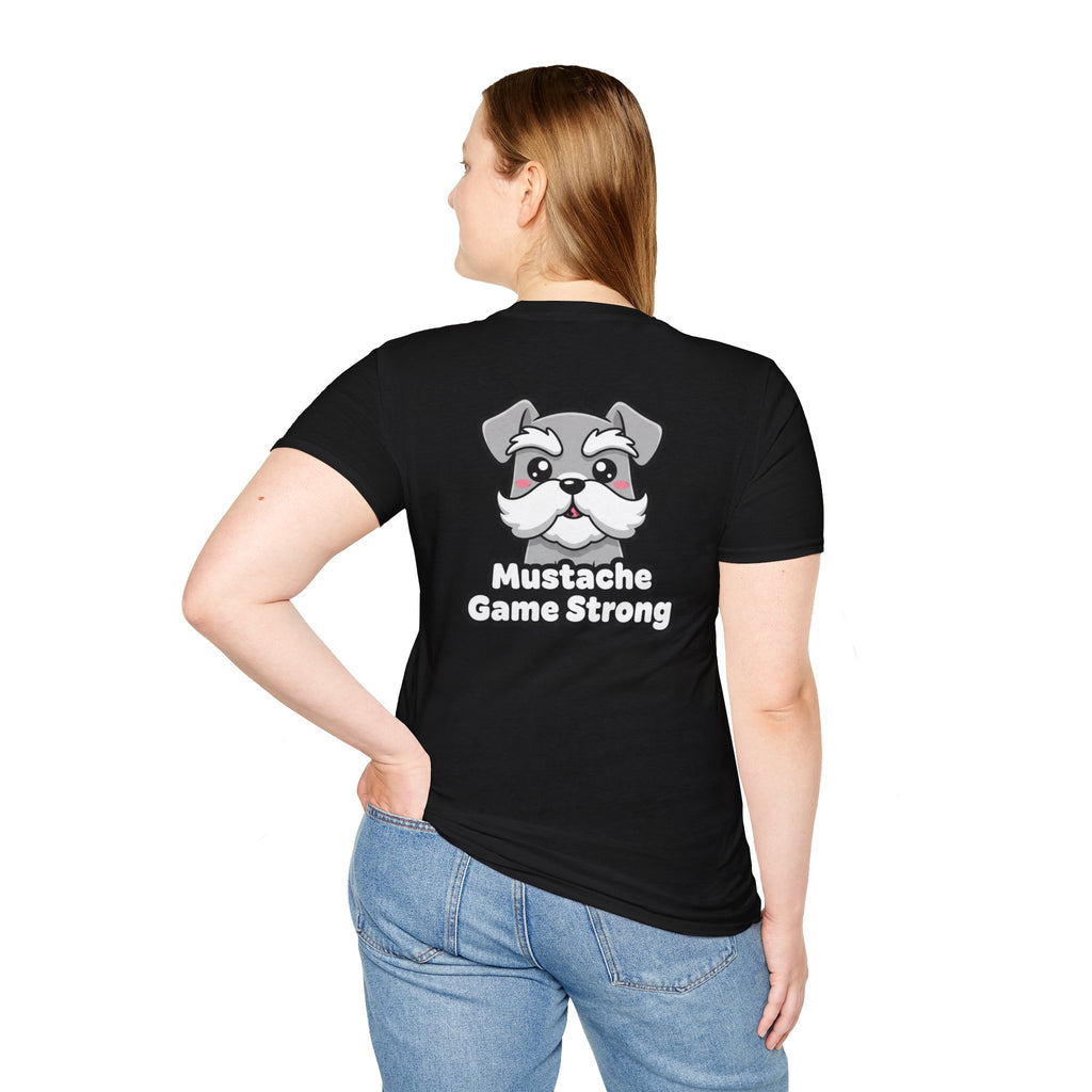 Cute Schnauzer Shirt Mustache Game Strong Funny Dog Lover Unisex Softstyle Tee Gift