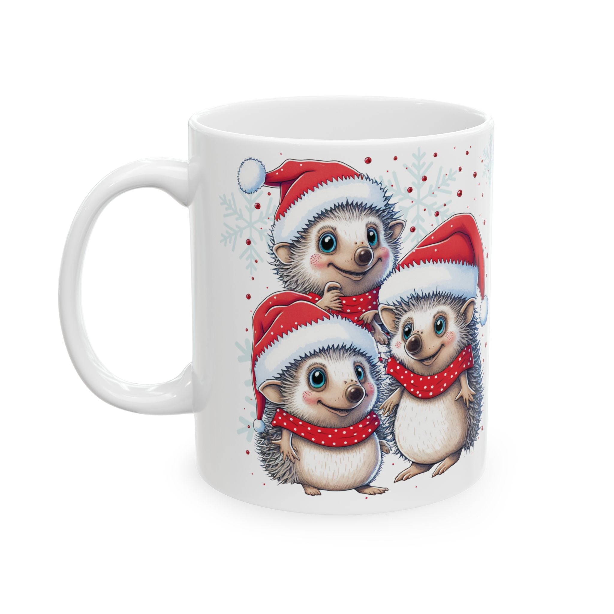 Christmas Ceramic Mug Hedgehog Mug Best Gift Holiday Festive Cup Cute Christmas