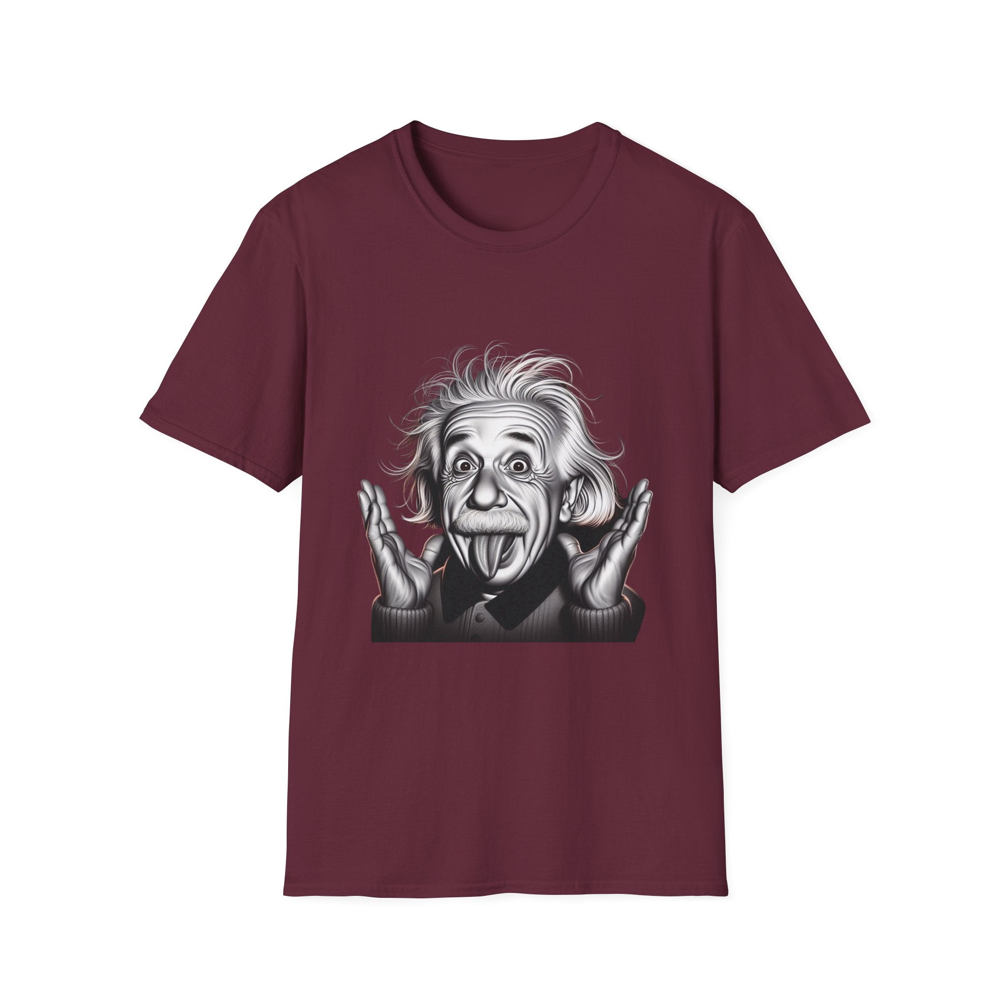 Funny Albert Einstein Print T-Shirt Unisex Softstyle T-Shirt Cotton Unique Gift