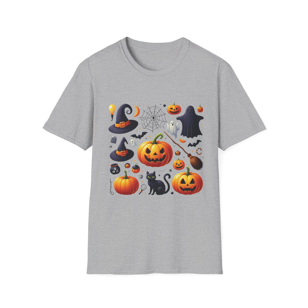 Halloween Pumpkin Face Funny Scary Mens Cotton T-Shirt Tee Top Unisex Women Gift