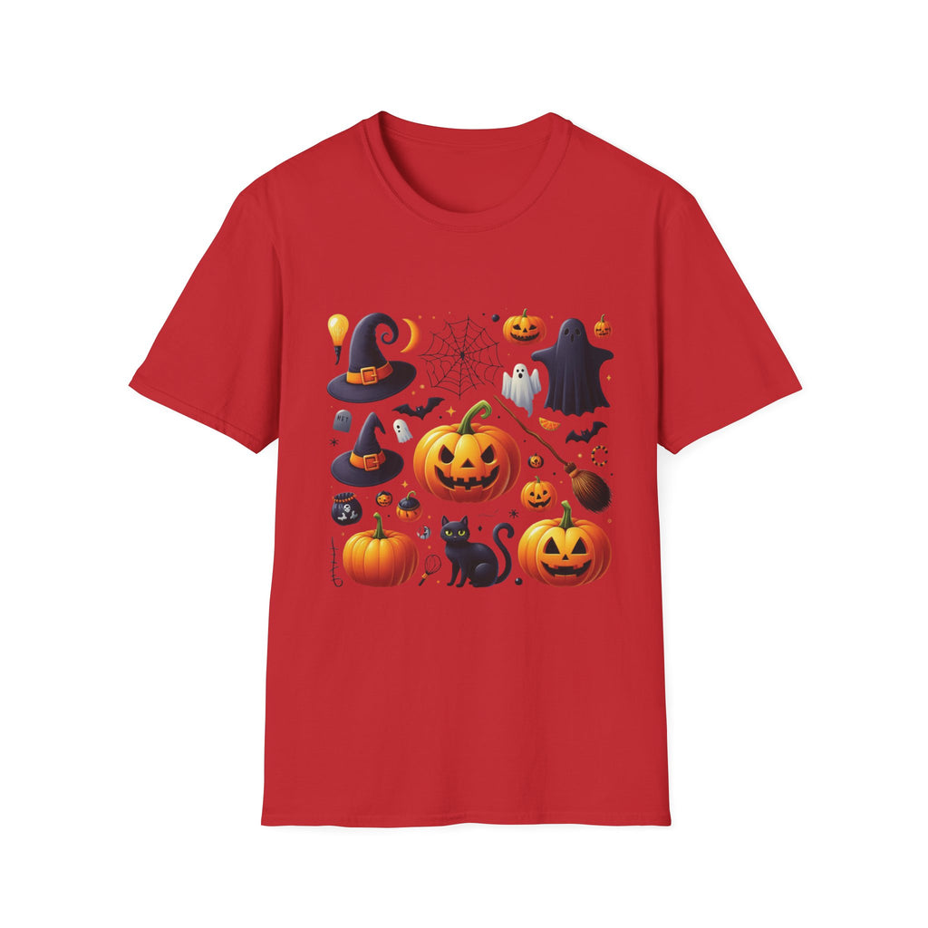 Halloween Pumpkin Face Funny Scary Mens Cotton T-Shirt Tee Top Unisex Women Gift