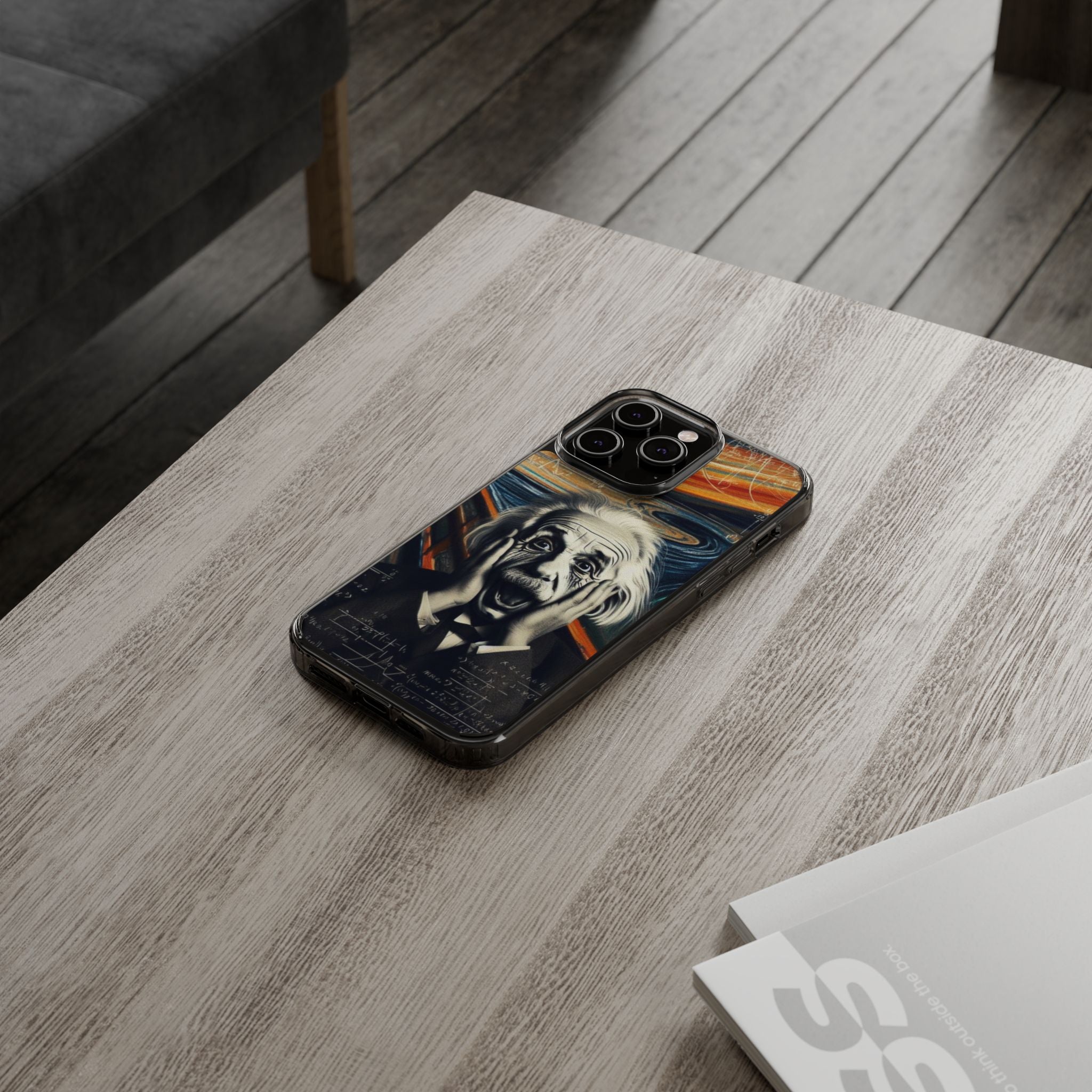 Funny Einstein Clear Phone Cases Edvard Munch Scream Unique iPhone Samsung Cases