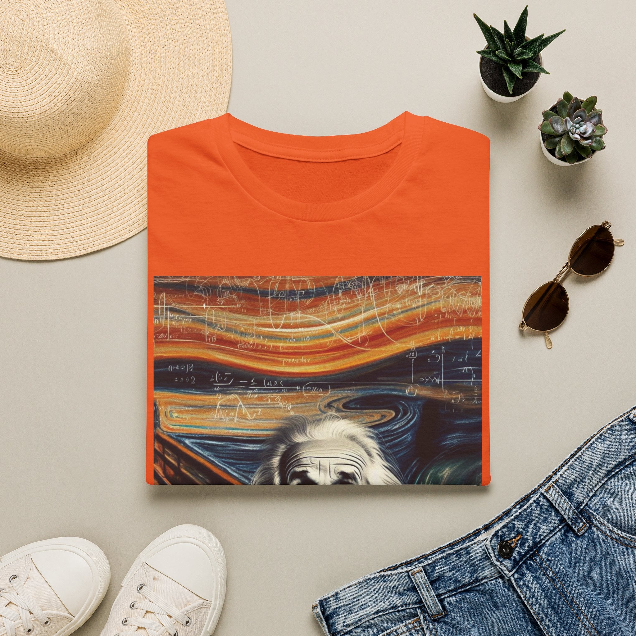 Funny Einstein Unisex Softstyle T-Shirt Edvard Munch Scream Cotton Gift Men Lady