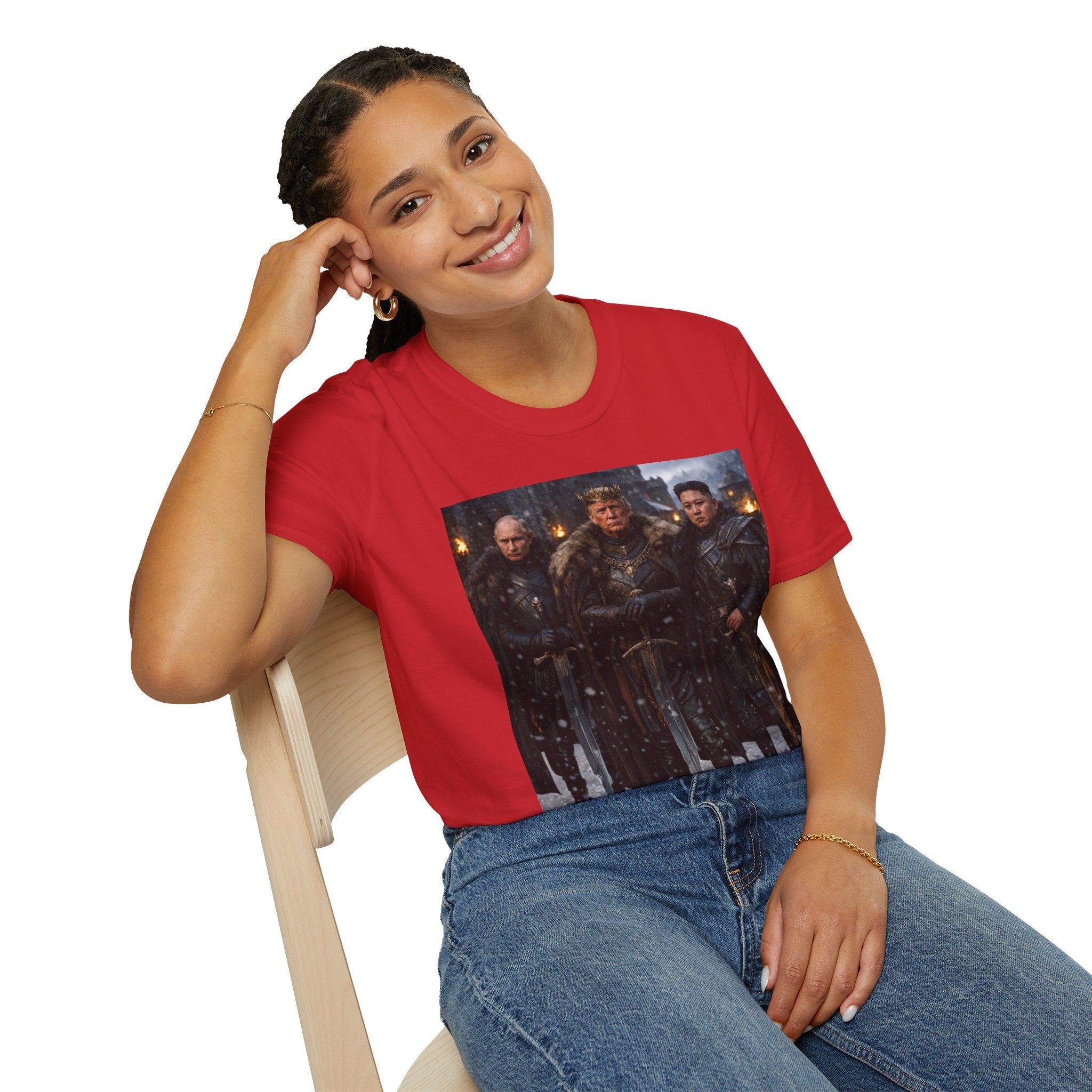 Funny Trump Putin Kim Jong Unique T-Shirt Artwork Throne Unisex Softstyle Tshirt