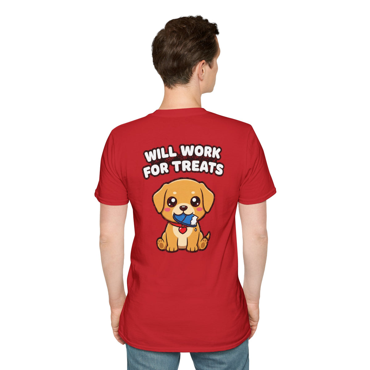 Cute Labrador Shirt Will Work For Treats Funny Dog Lover Unisex Softstyle Tee Gift