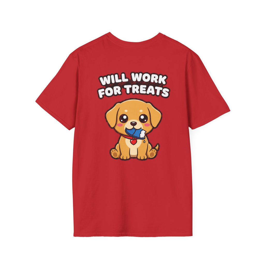 Cute Labrador Shirt Will Work For Treats Funny Dog Lover Unisex Softstyle Tee Gift