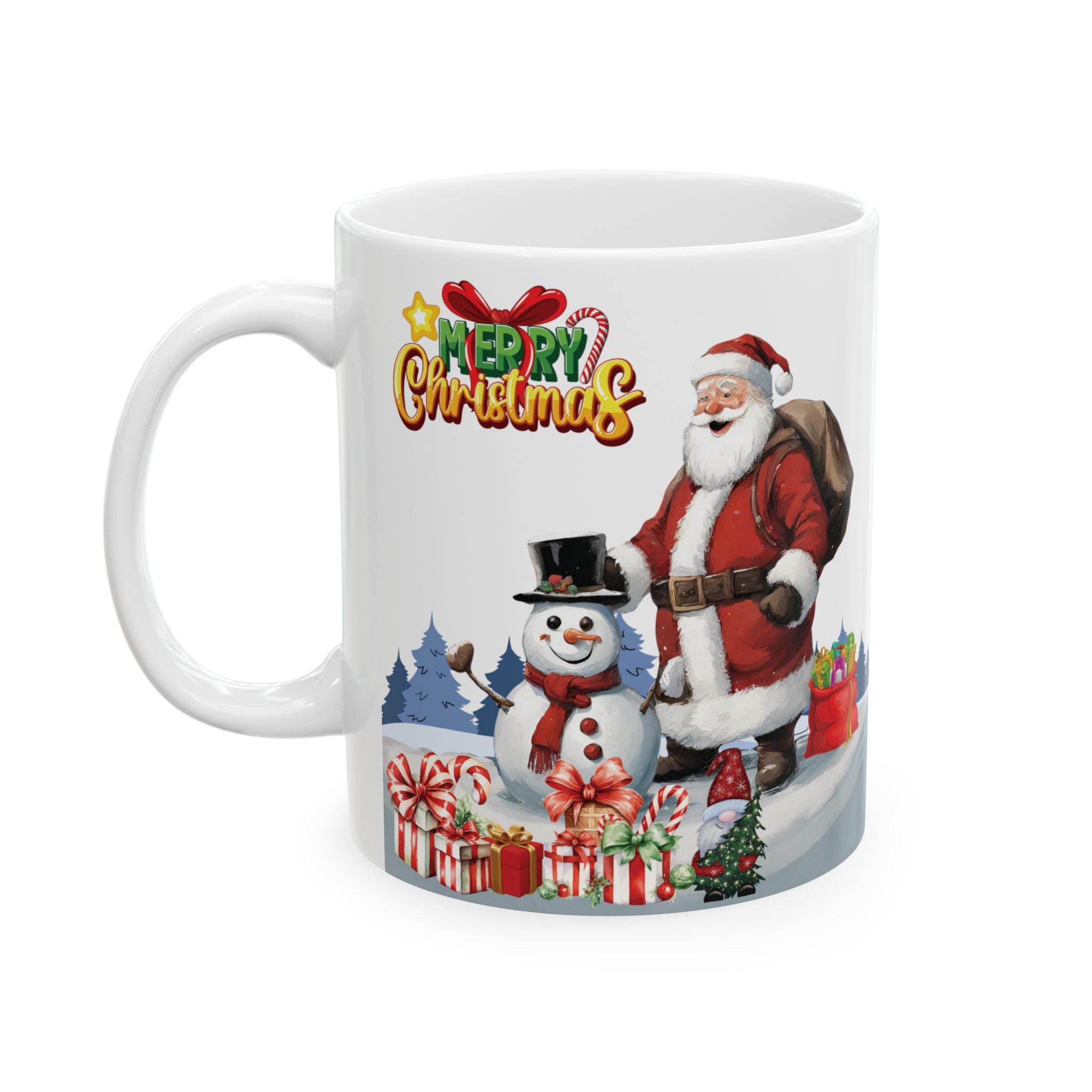 Christmas Mug Funny Santa Claus Mug Unique Cute Coffee Cup Snowman Gift Kid Gnom 11oz